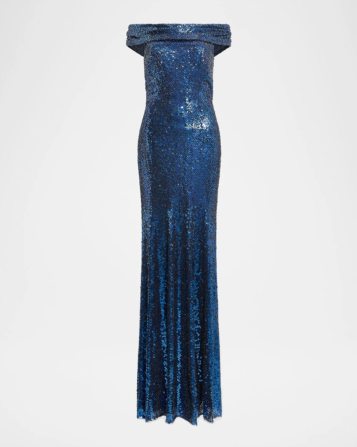 Echo Off-Shoulder Sequined Gown