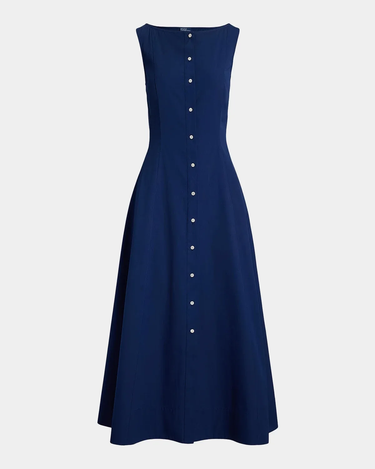 Paneled Cotton A-Line Maxi Dress