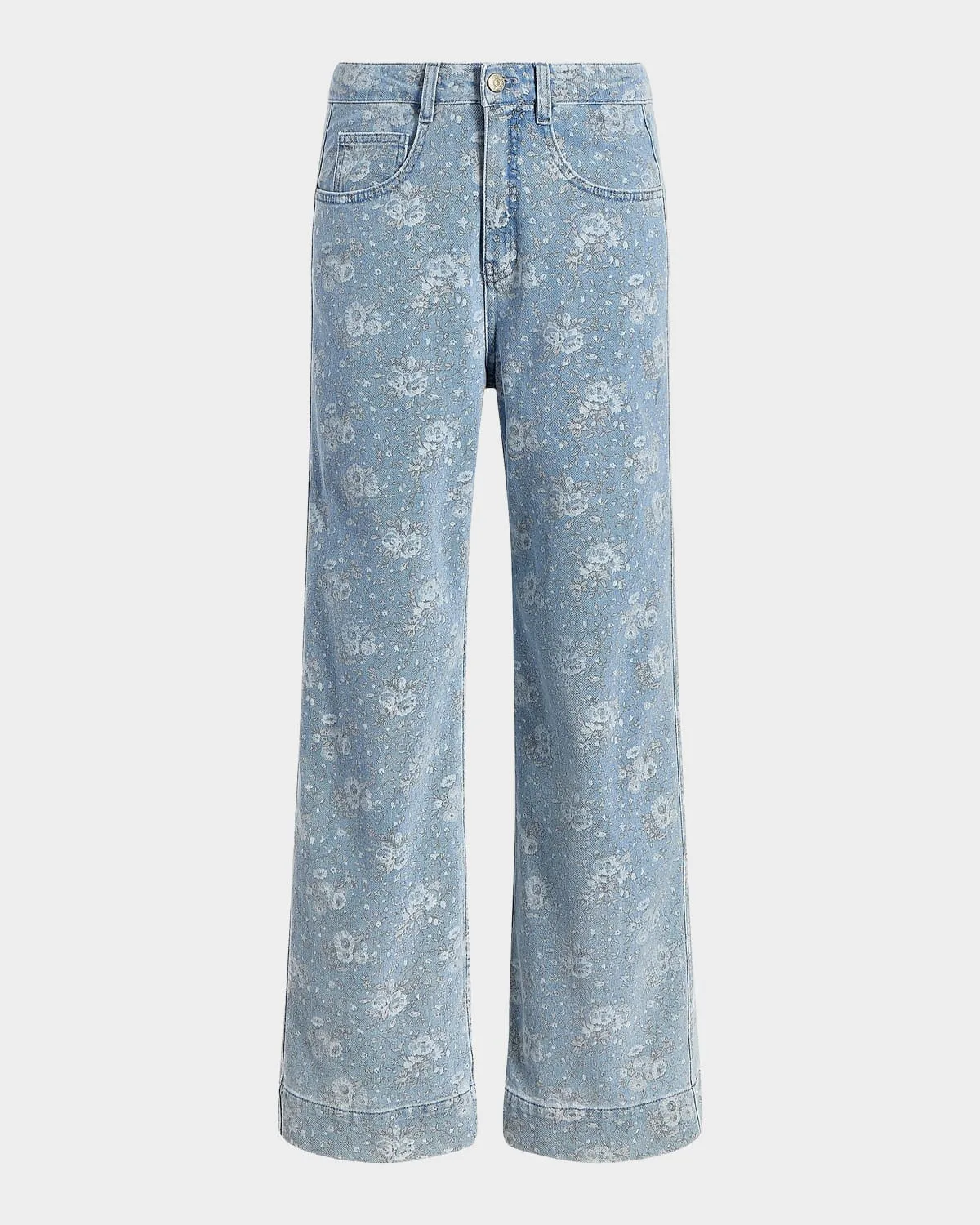 Betsy Bouquet-Print Wide-Leg Jeans