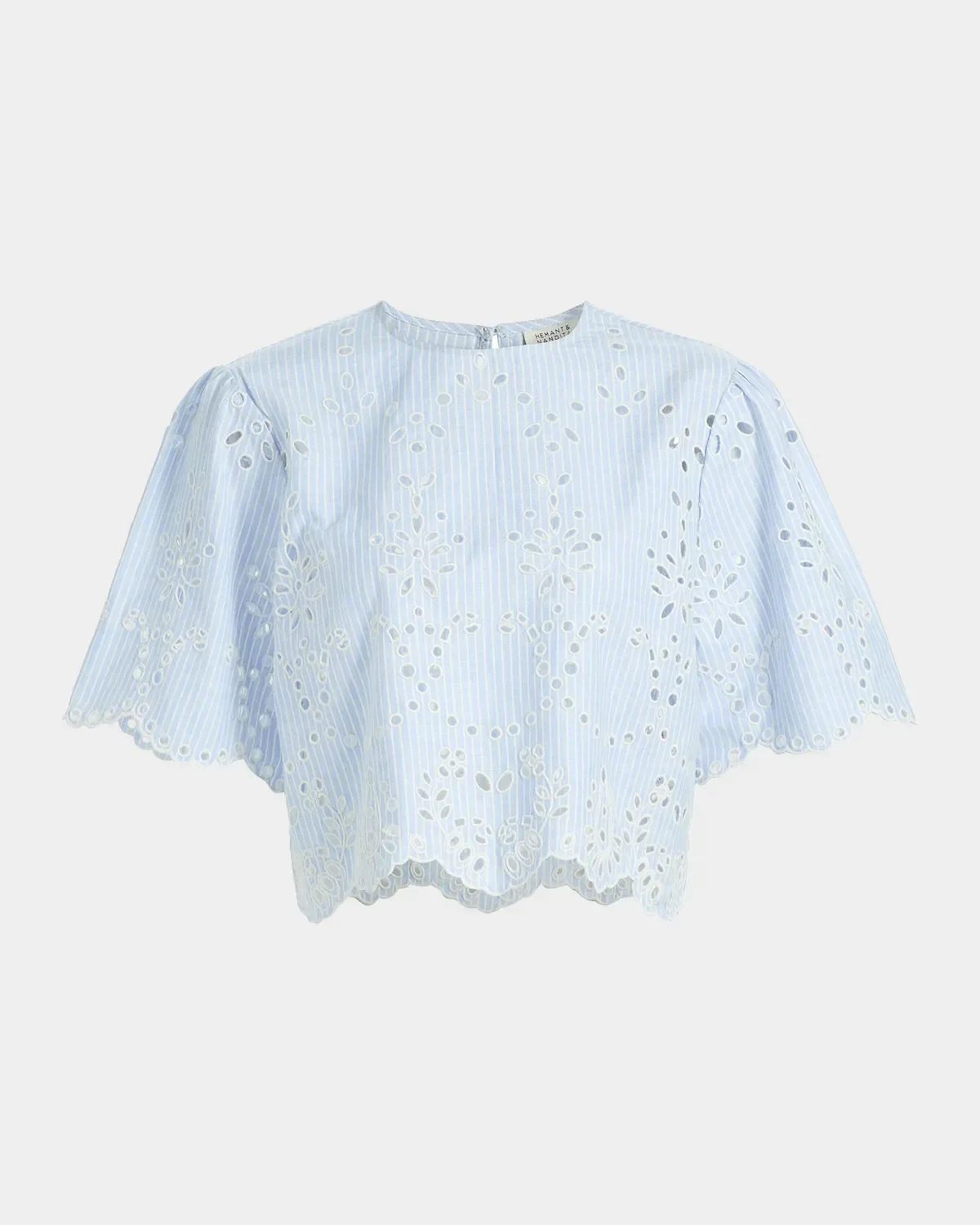 Eyelet Cotton-Blend Top