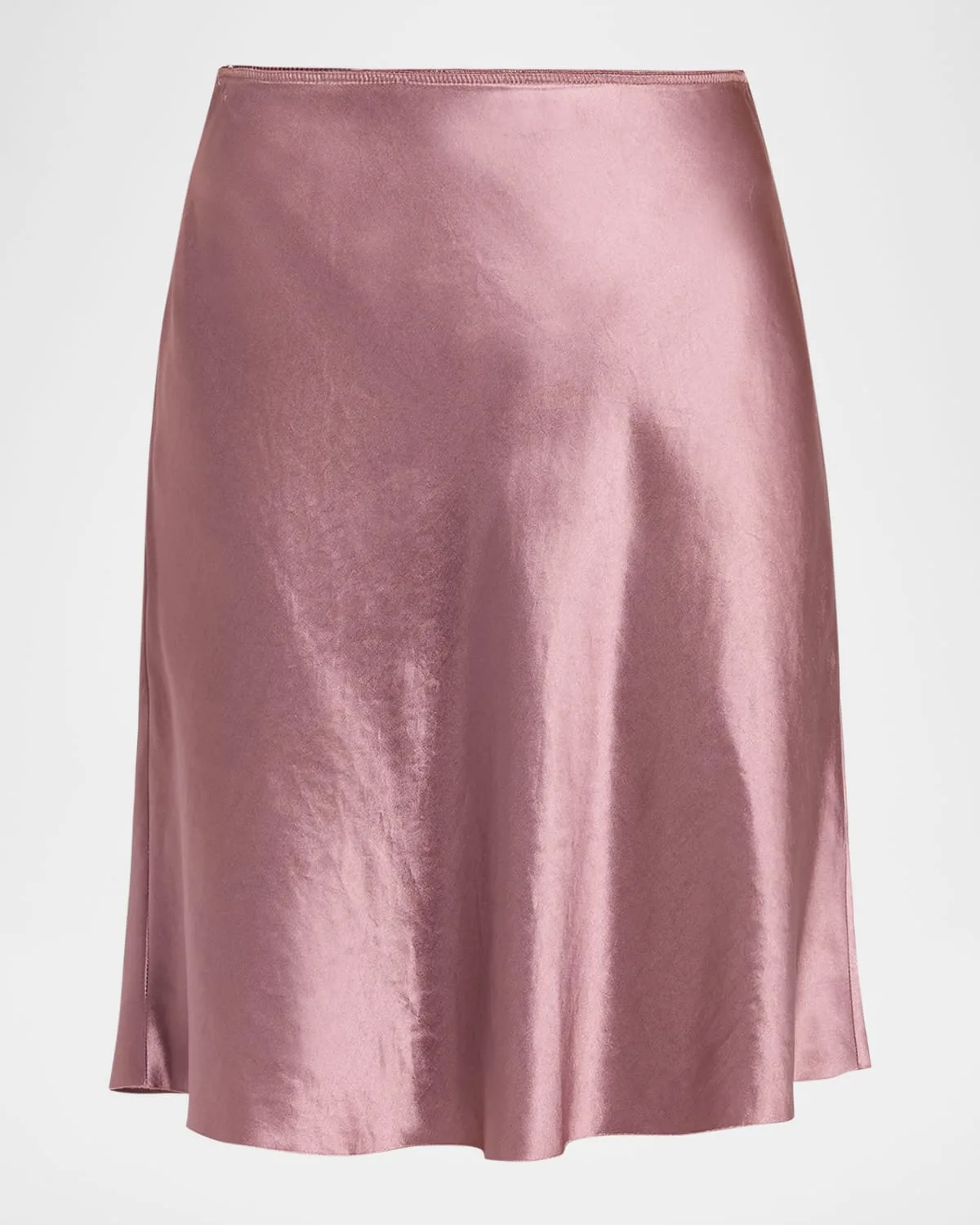 Short Pull-On Satin Slip Skirt
