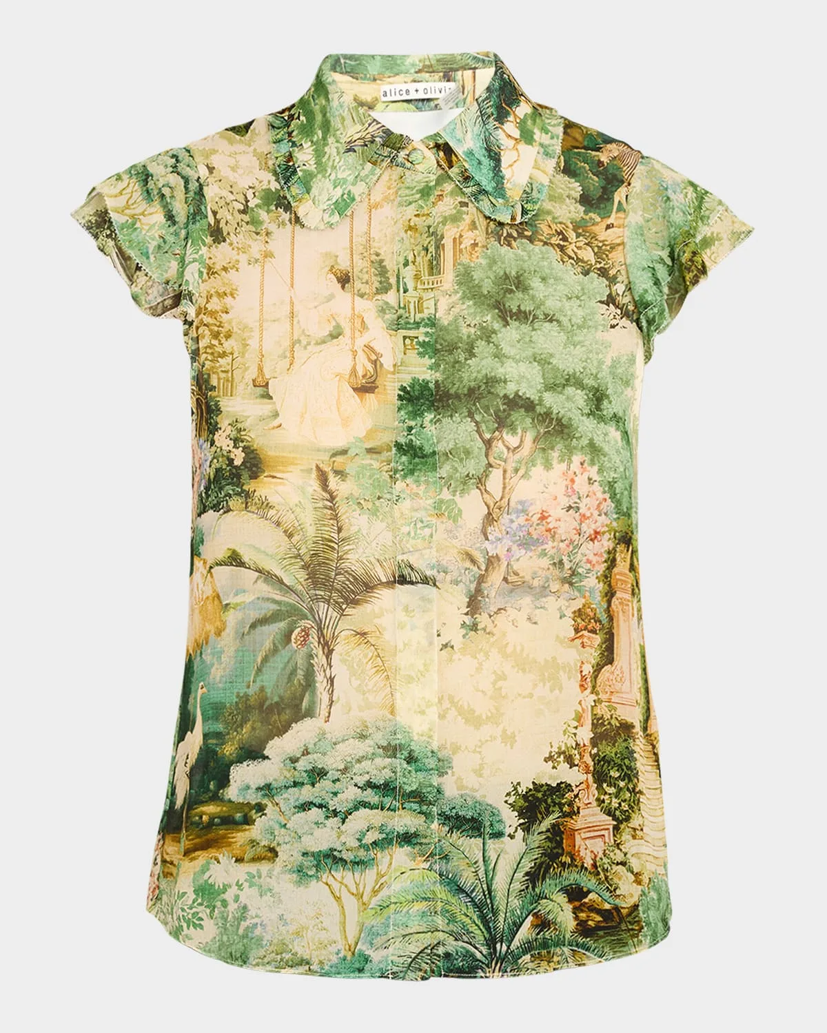 Martel Flutter-Sleeve Blouse