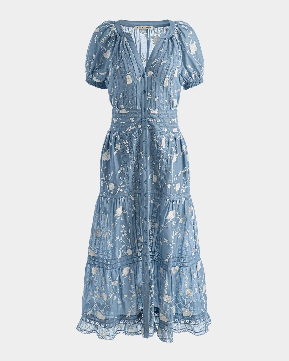 Kathryn Lace-Trim Midi Shirtdress