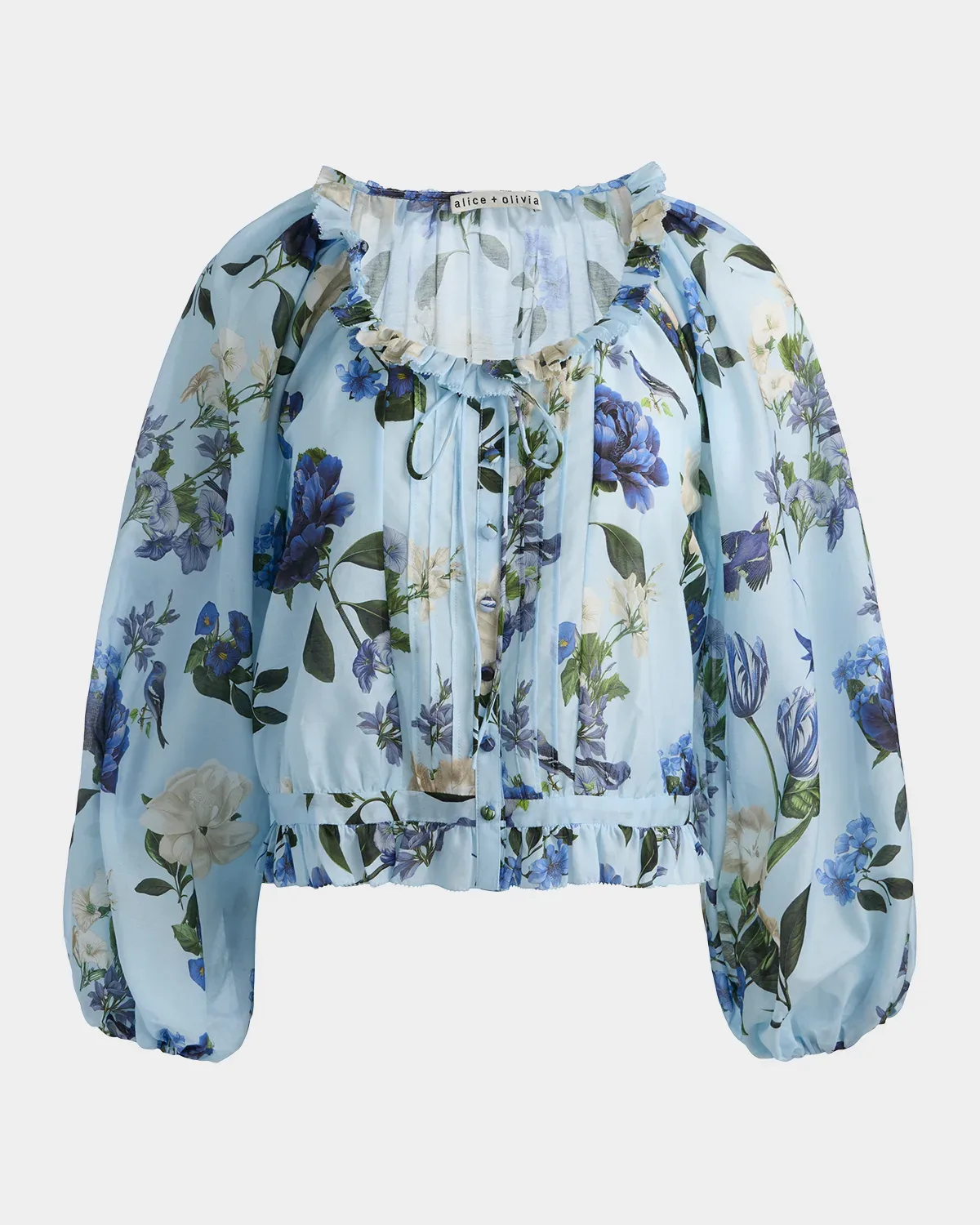 McLaine Cropped Button-Front Blouse
