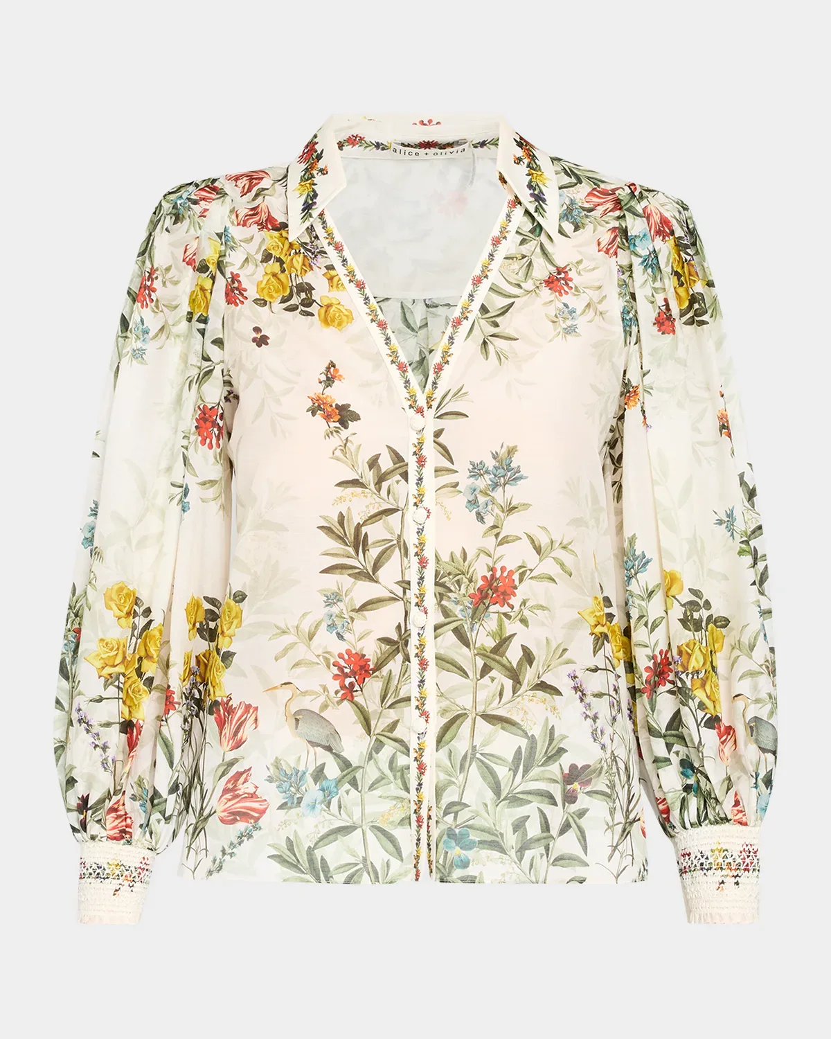 Charis Floral Button-Front Blouse