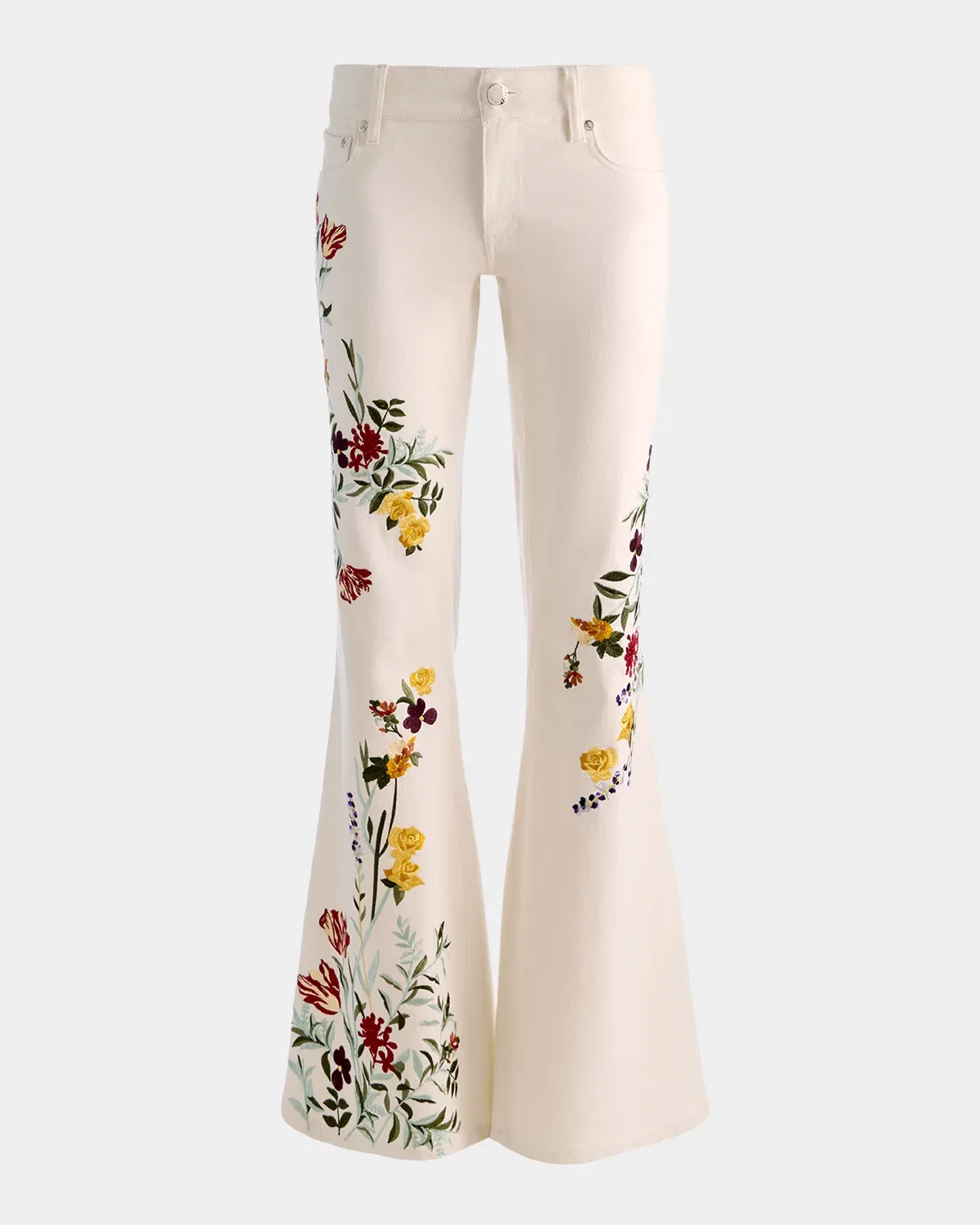 Emryn Floral Ultra Low-Rise Flare Jeans