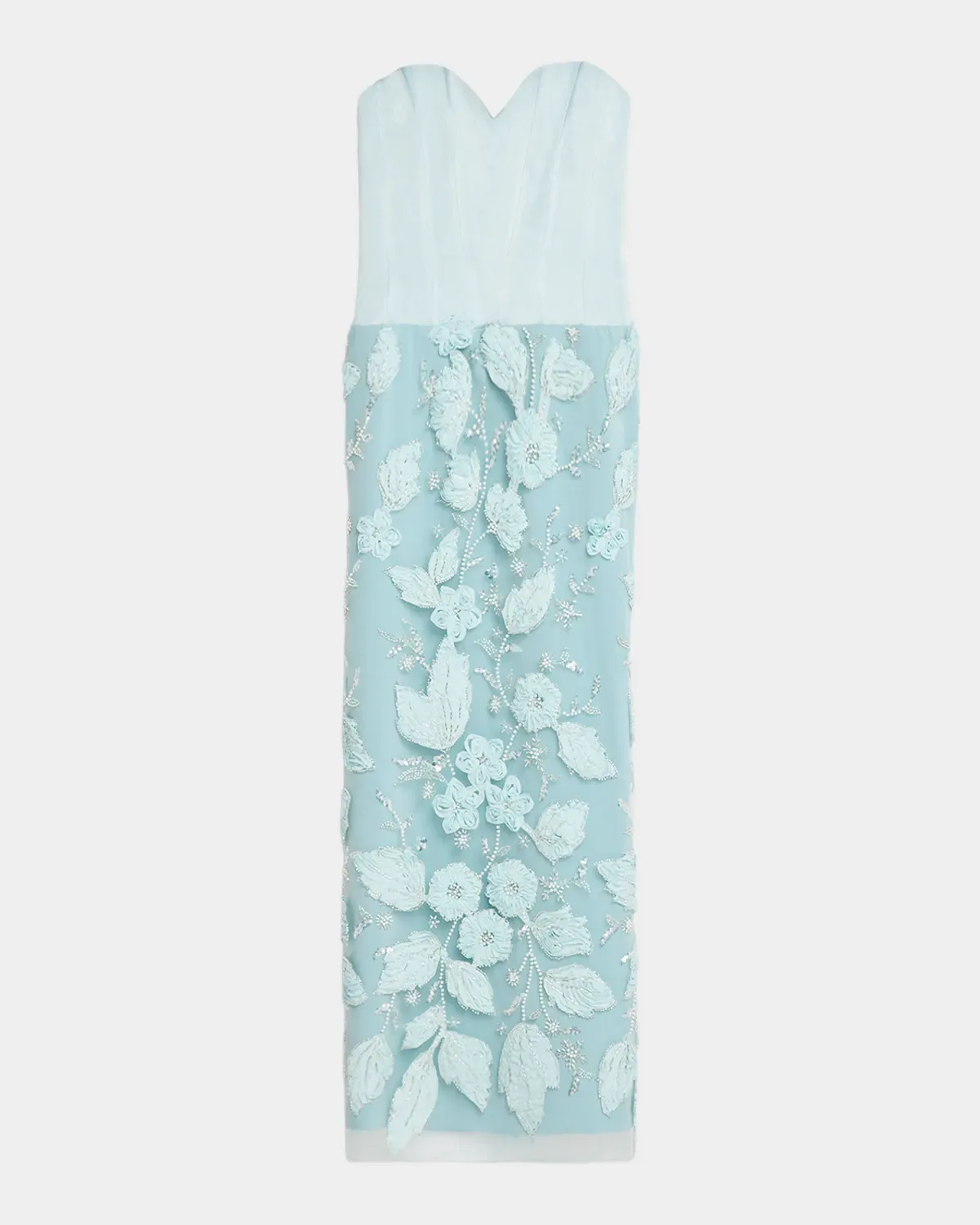 Julia Sweetheart Strapless Corset Floral Gown by HELSI
