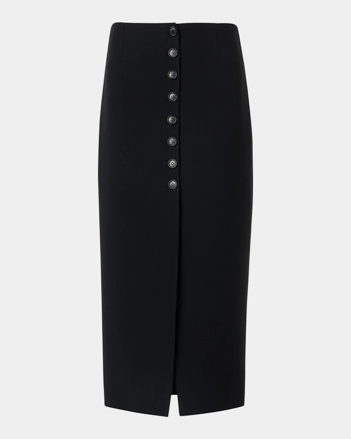 Wool Buttoned Midi Pencil Skirt