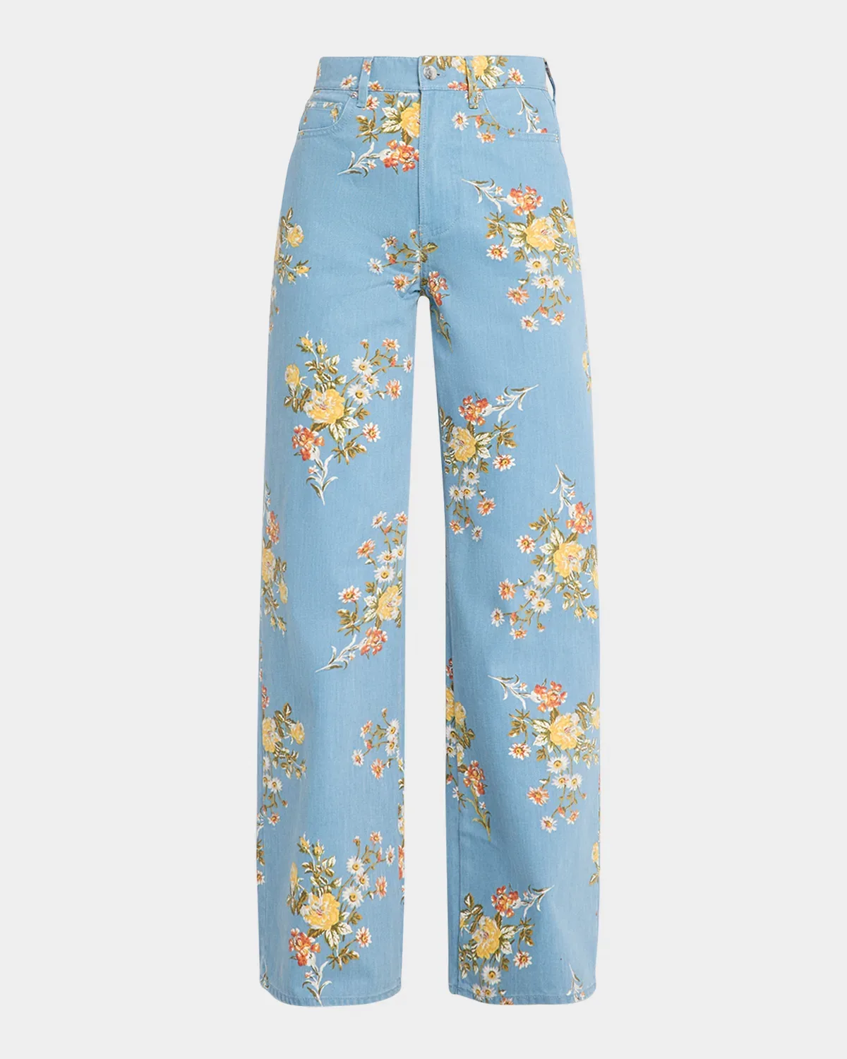Taylor High-Rise Wide-Leg Floral Jeans