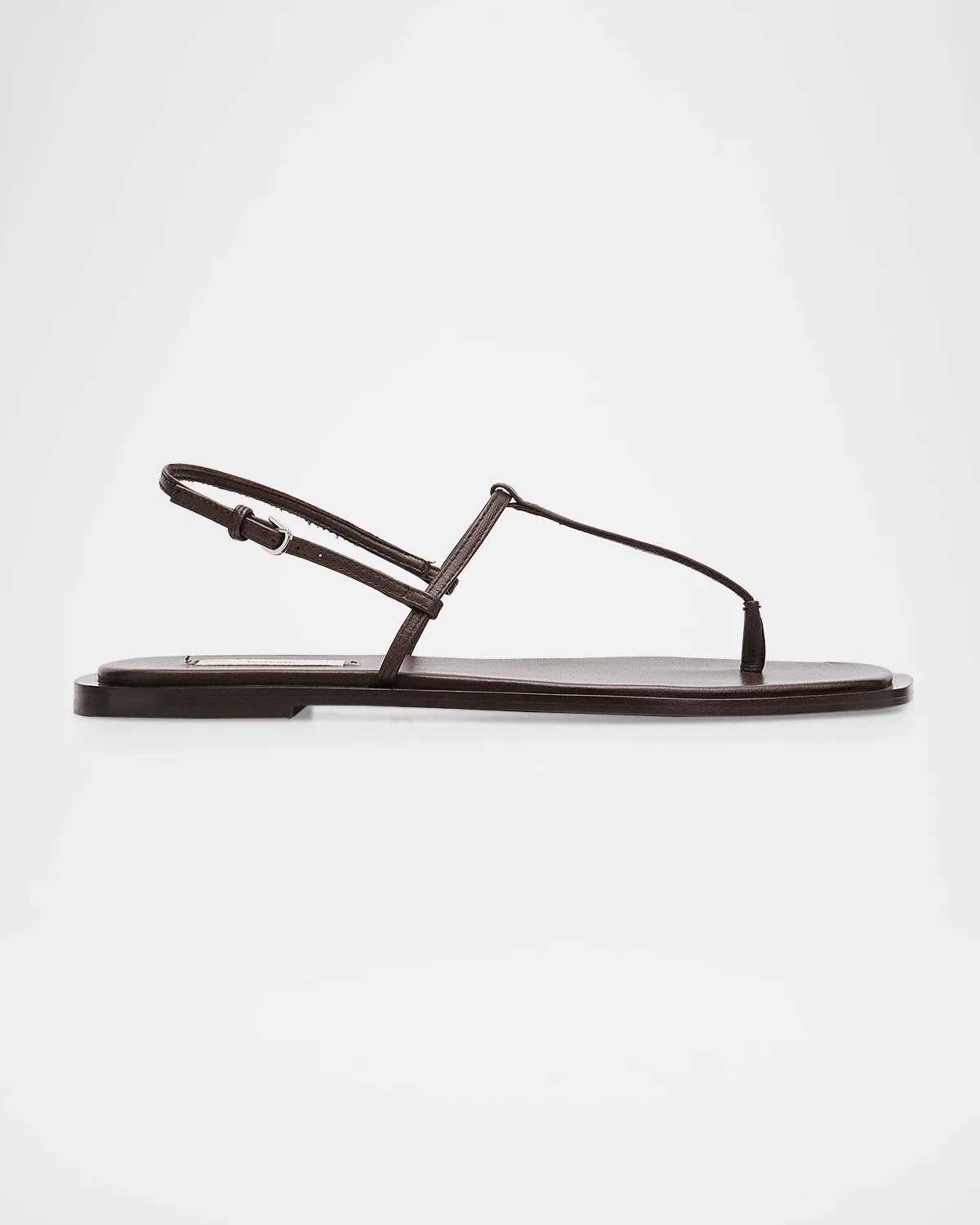 T-Strap Nappa Leather Flat Thong Sandals
