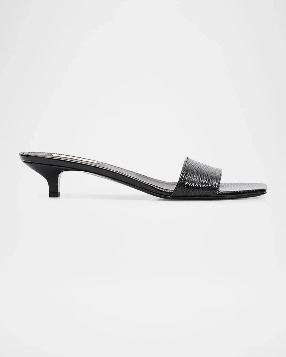 35mm Slim Lizard-Embossed Leather Mules