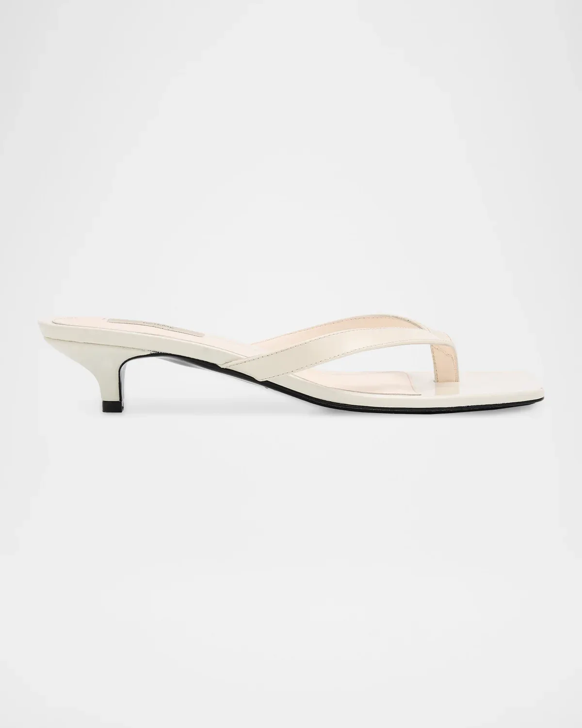 35mm Naplack Leather Kitten-Heel Thong Sandals