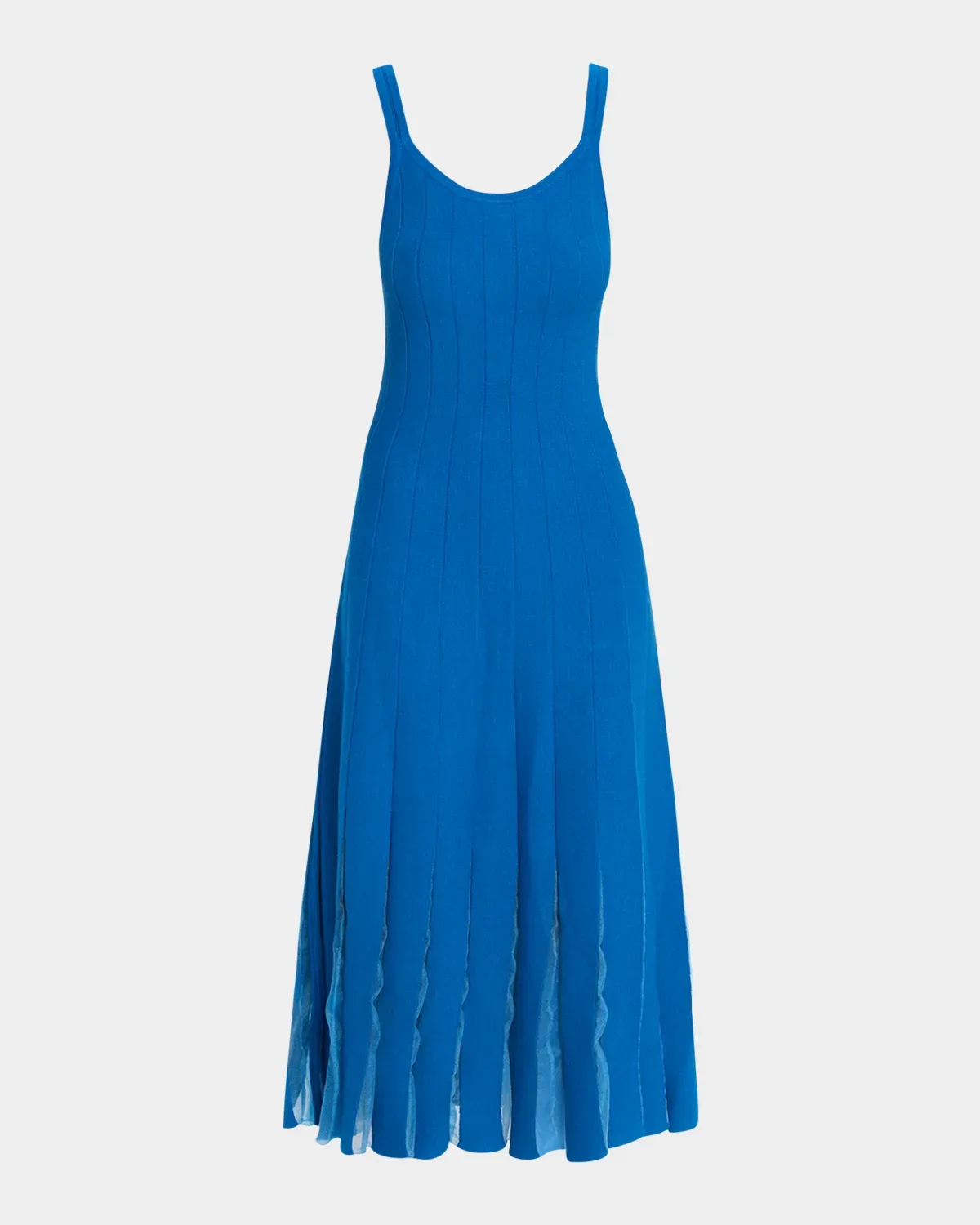 Raelynn Rib-Knit Pleated A-Line Midi Dress