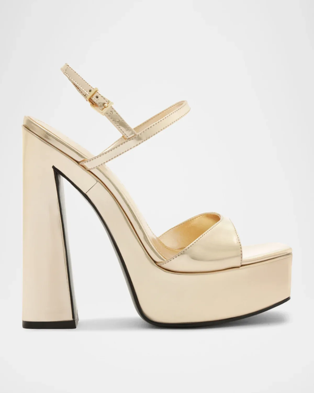 145mm Arlene Metallic Leather Platform Sandals