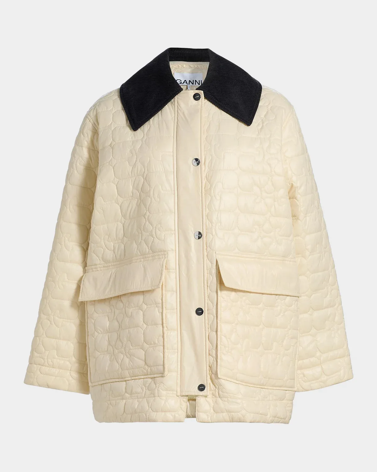 Contrast-Trim Quilted Jacket