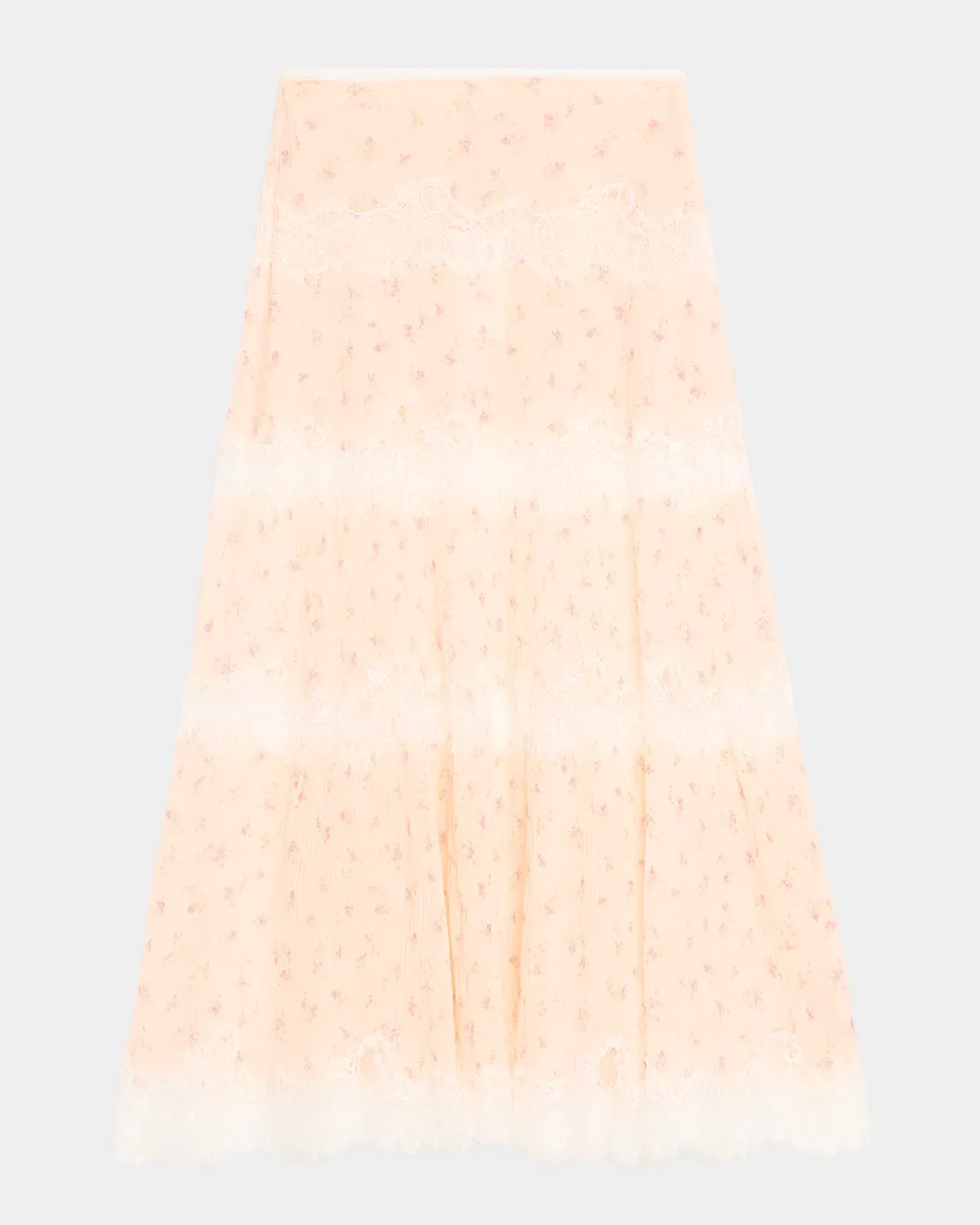 Everhart Cotton-Silk Lace Maxi Skirt