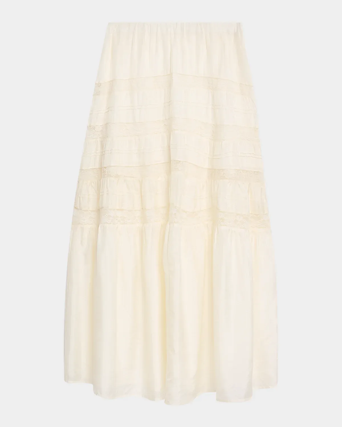 Nivine Silk Lace Maxi Skirt