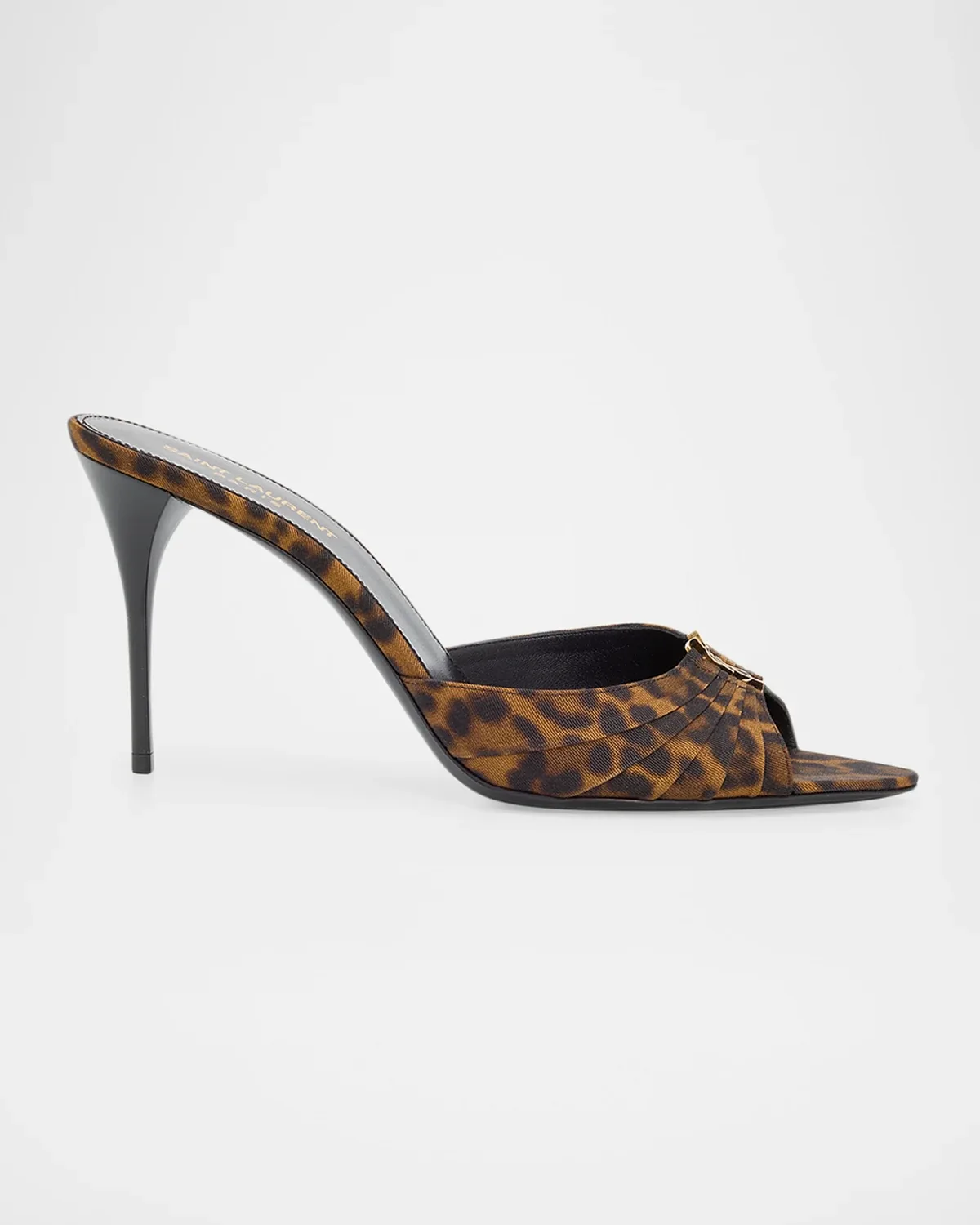 90mm Leopard Grosgrain Mule Pumps