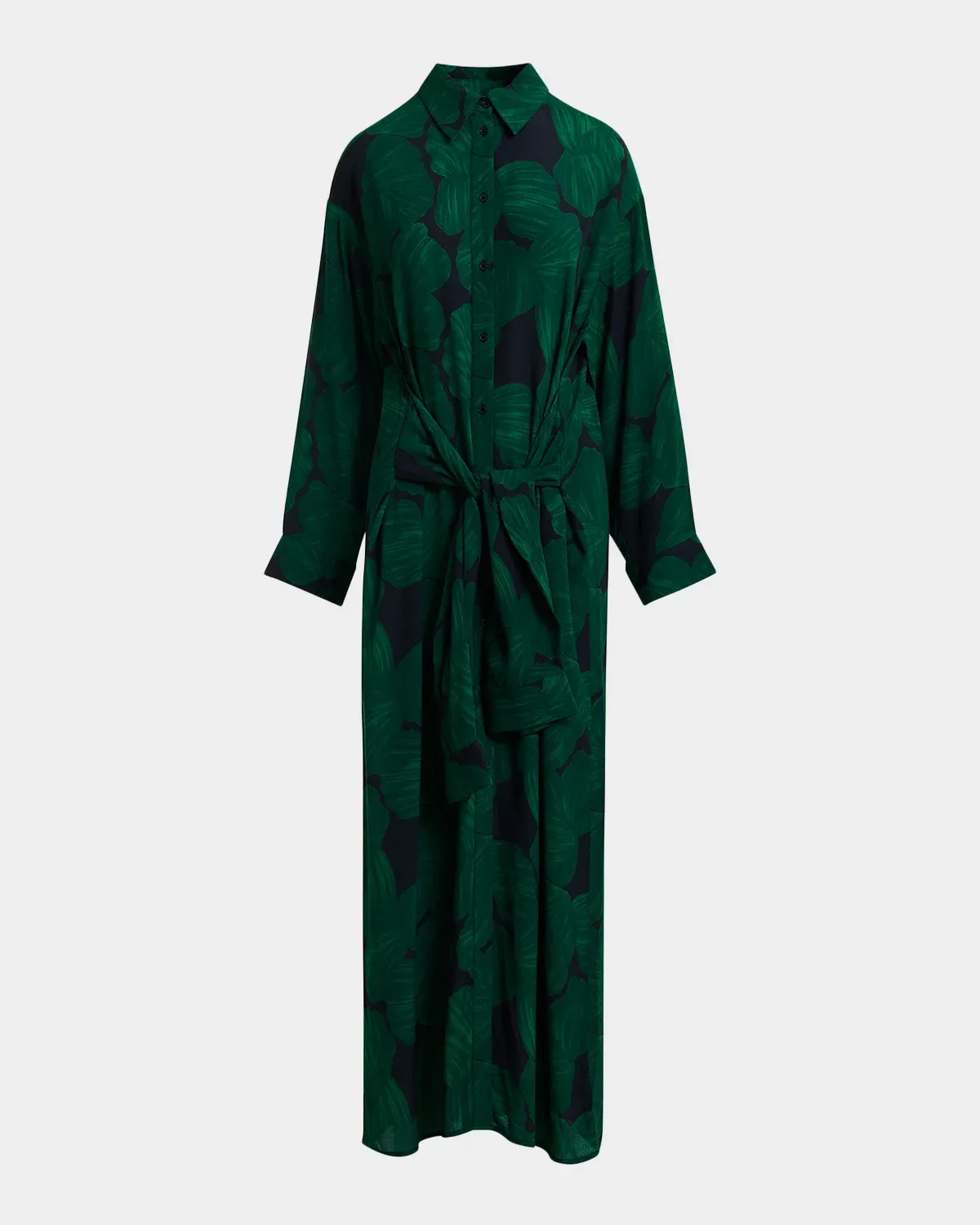 Kamila Tie-Waist Maxi Shirtdress