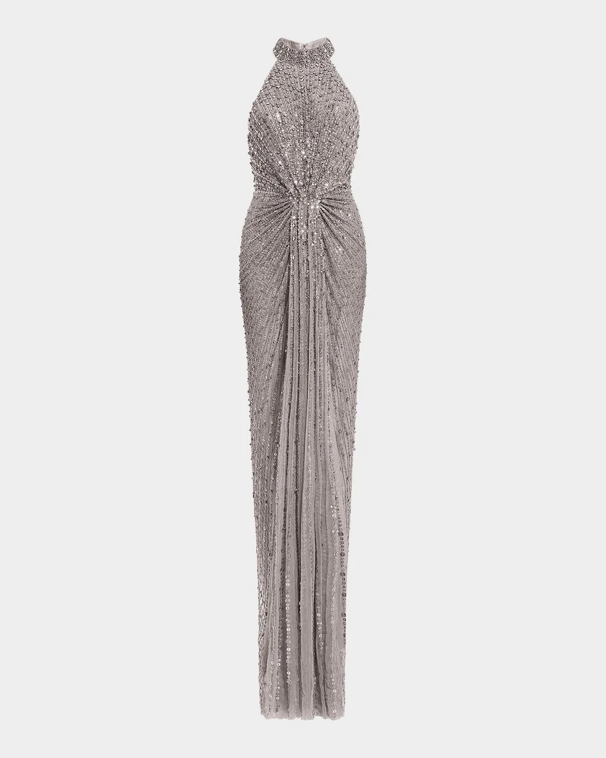 Whisper Beaded Halter Gown