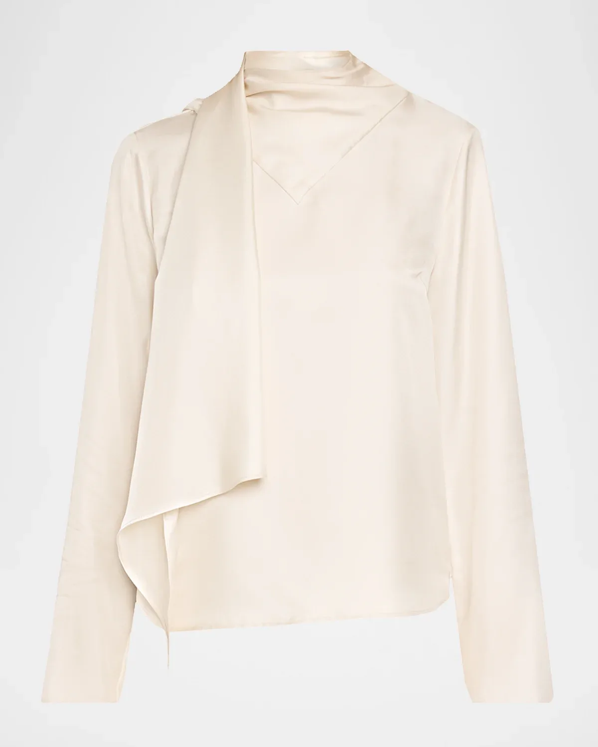 Gala Silk Scarf-Neck Blouse