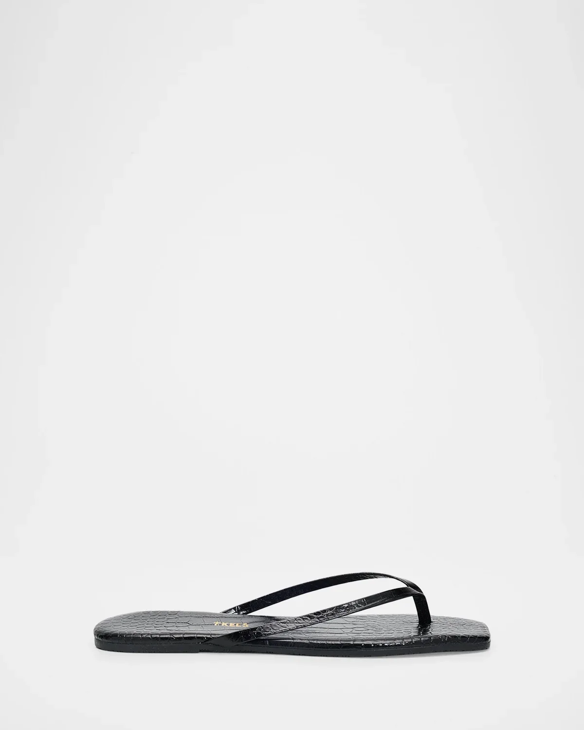 Lily Leather Square-Toe Thong Sandals