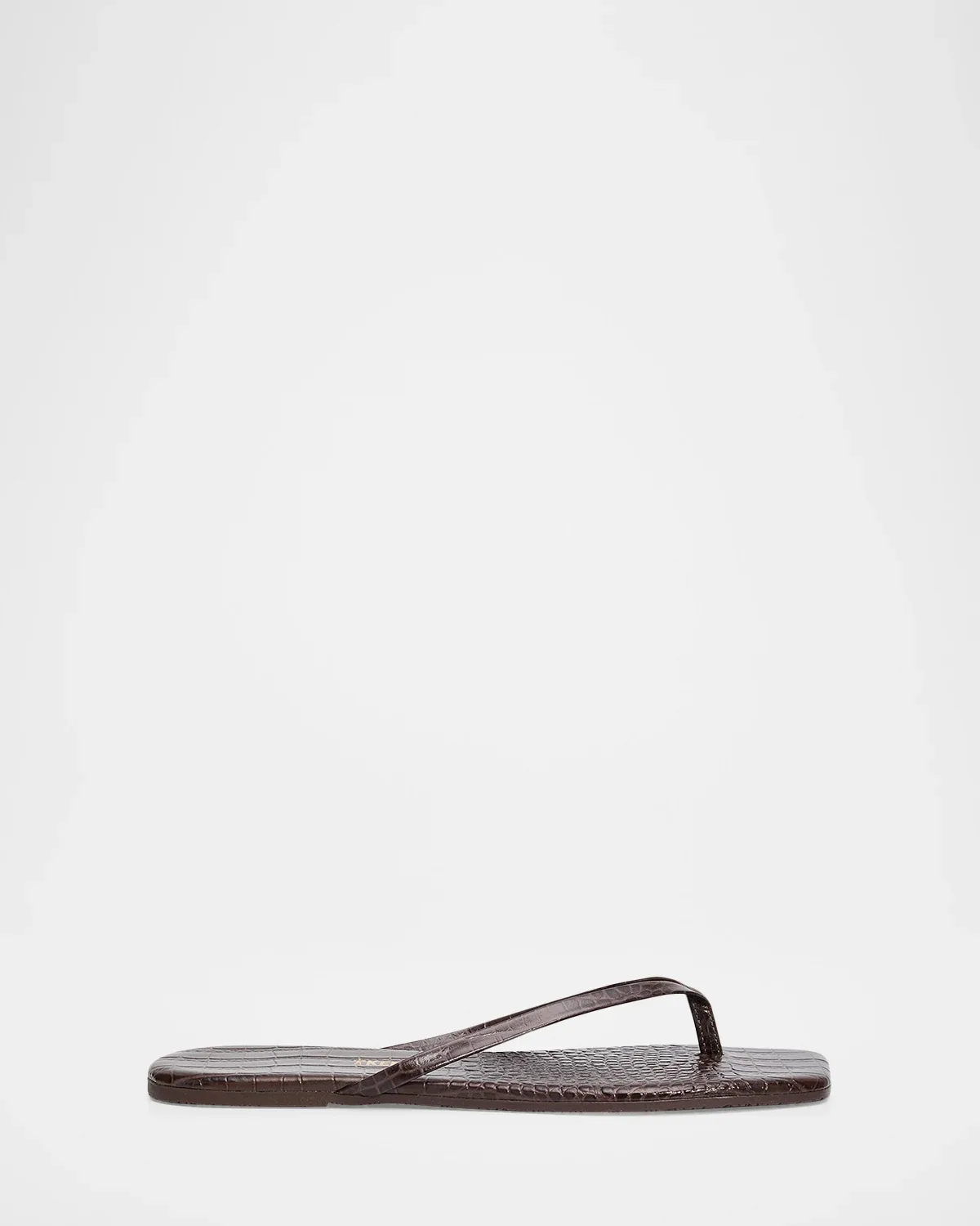 Lily Leather Square-Toe Thong Sandals