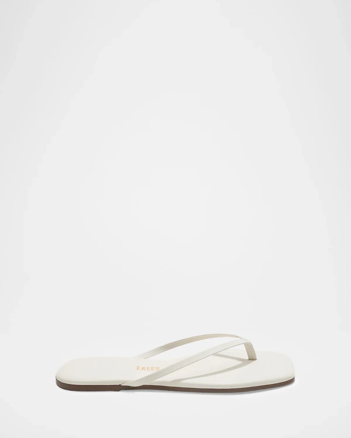 Lily Leather Square-Toe Thong Sandals