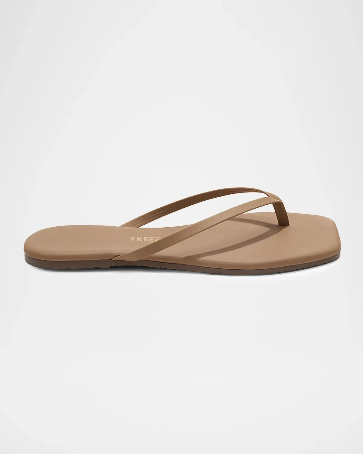 Lily Leather Square-Toe Thong Sandals