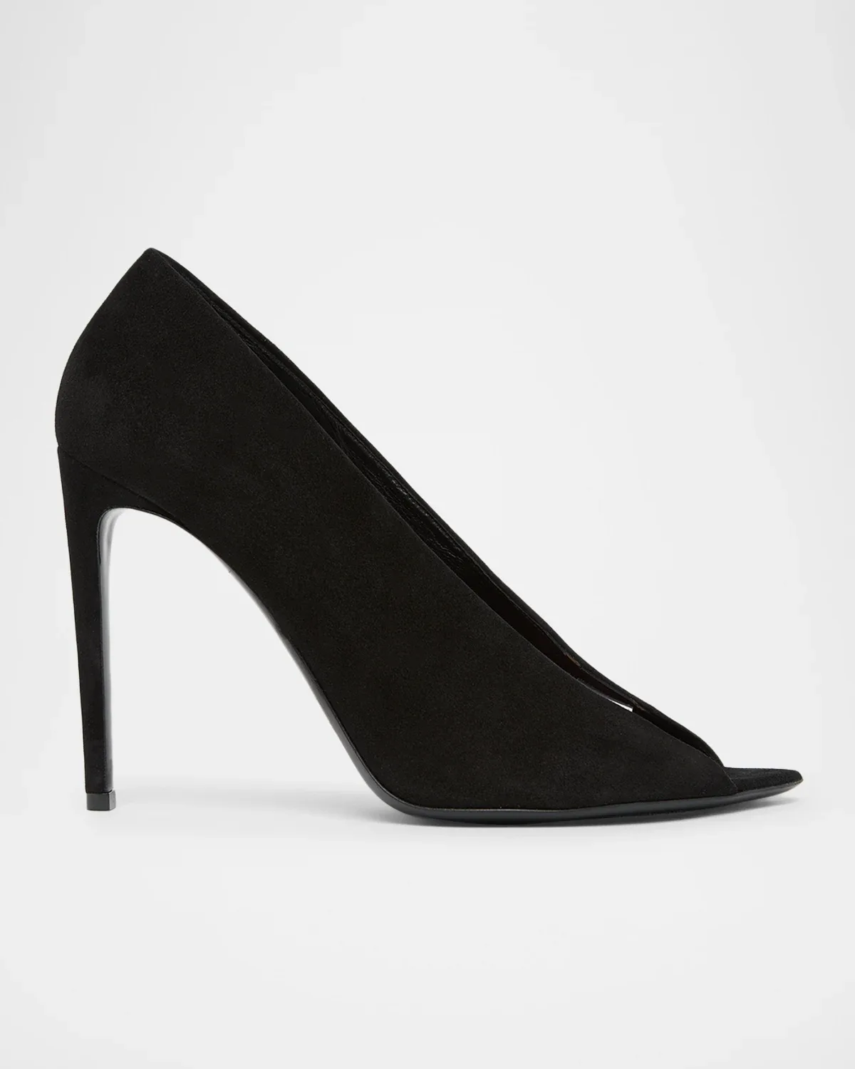 105mm Open Toe Revele Suede Pumps