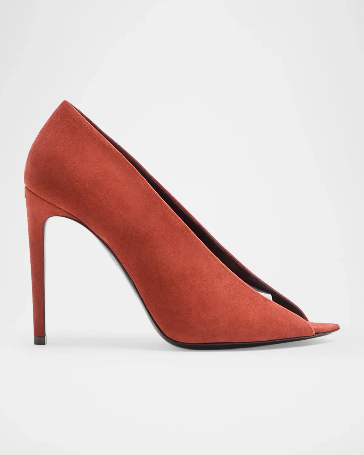 105mm Open Toe Revele Suede Pumps