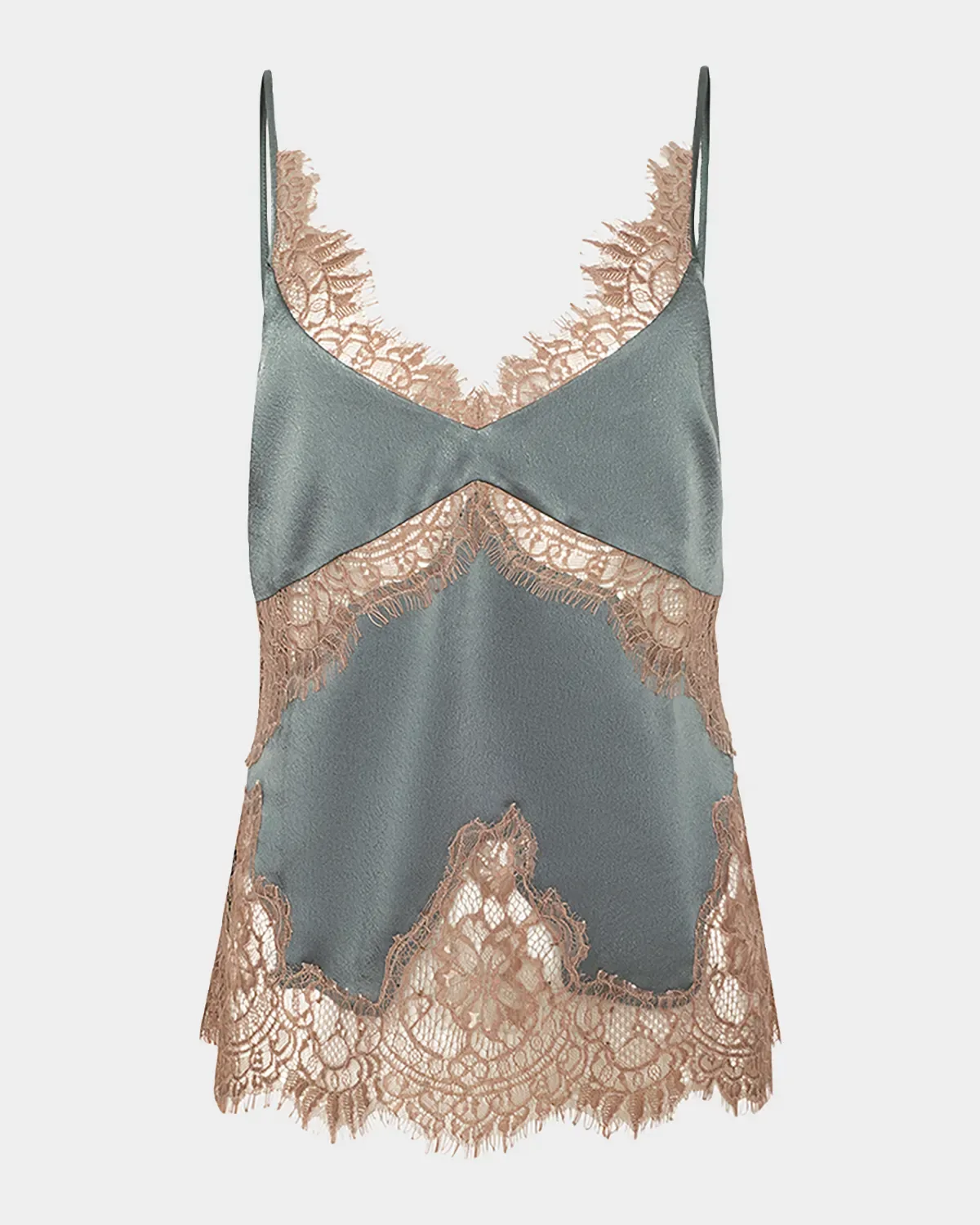 Mitsu Lace-Trim Satin Camisole