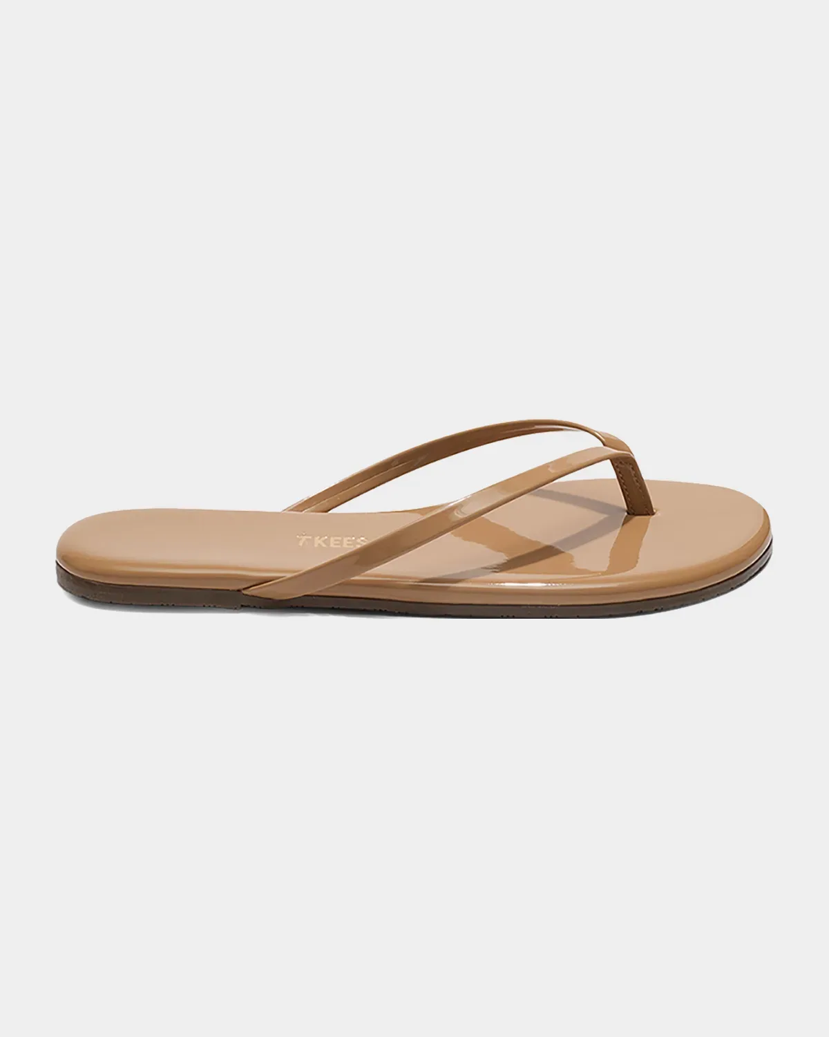 Lily Glossy Leather Flat Thong Sandals
