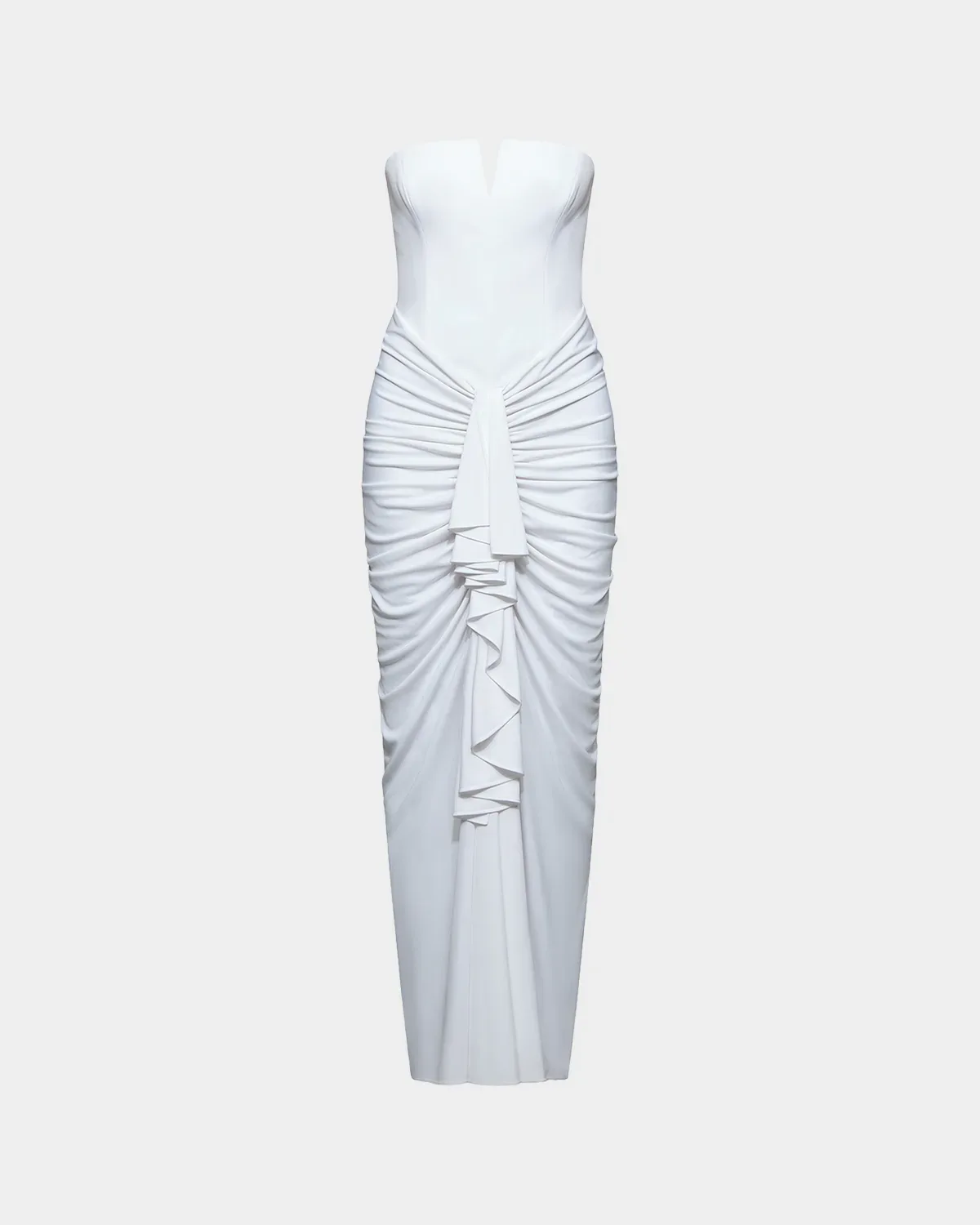 Selena Ruched Strapless Gown