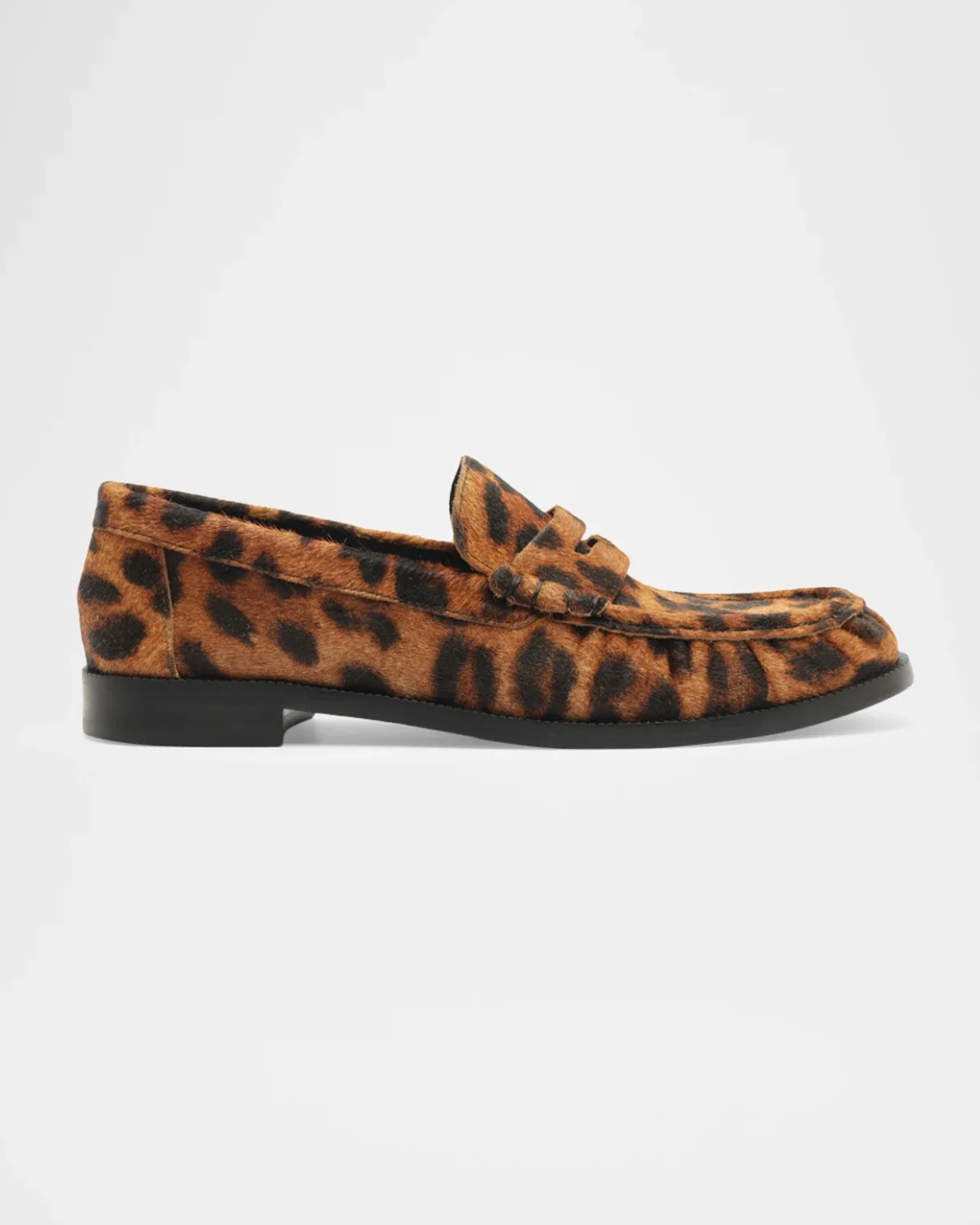 Tyche Leopard Calf Hair Penny Loafers