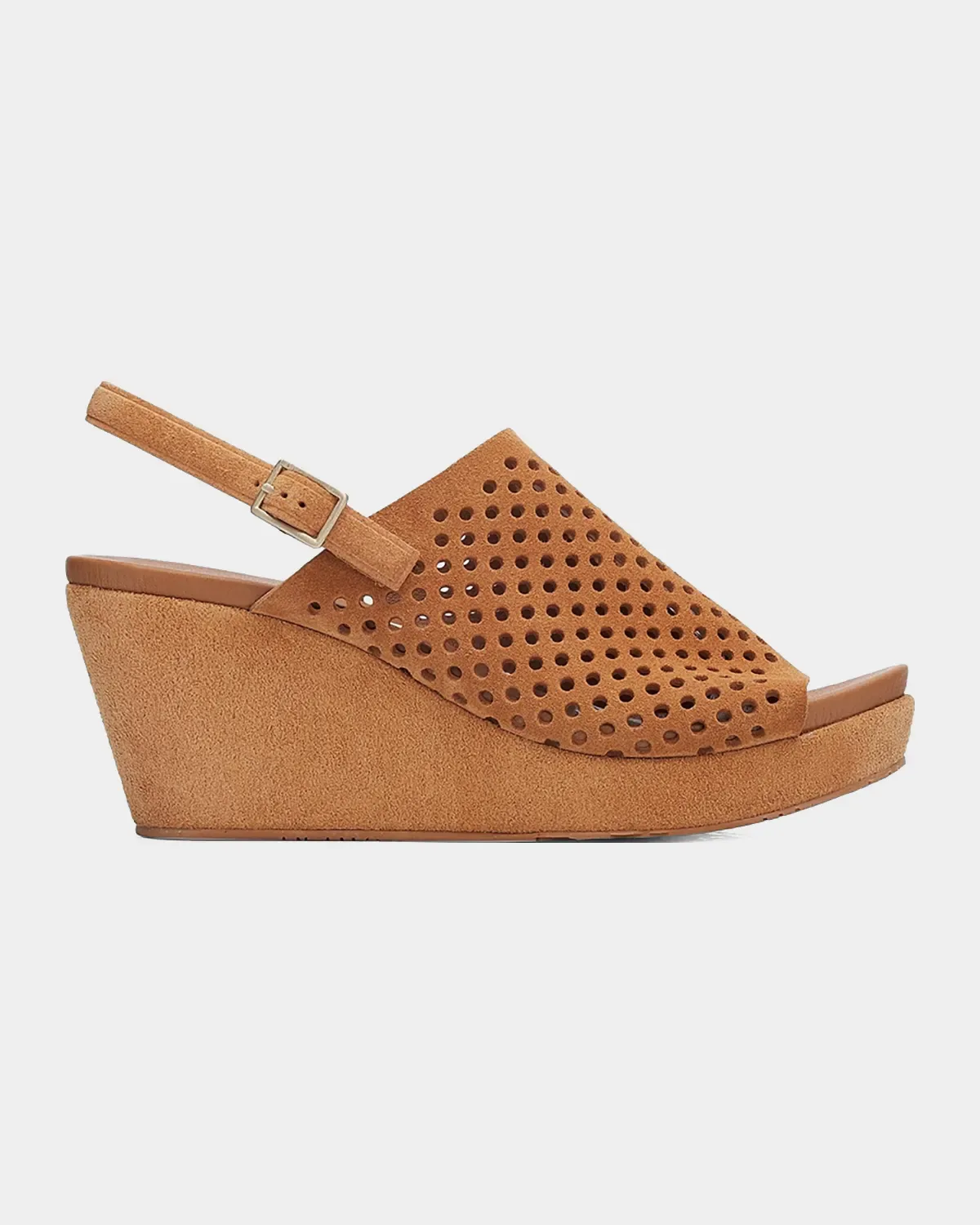 75mm Alvara Perforated Suede Wedge Sandals