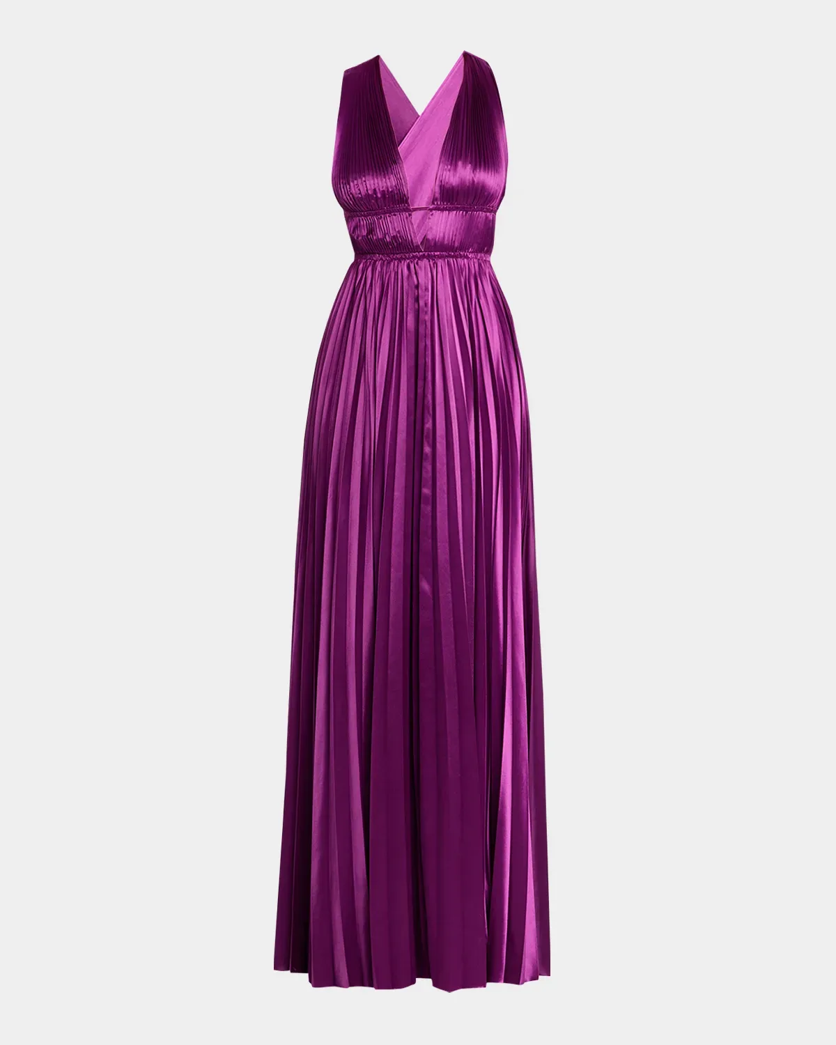 Lena Pleated Satin Gown