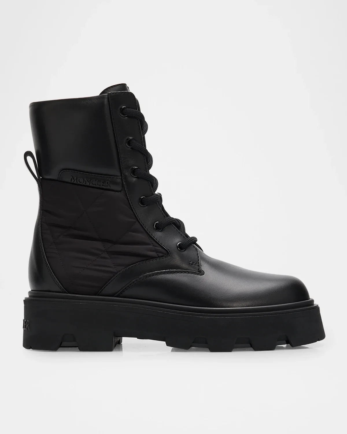 Aurea Quilted-Inset Leather Ankle Boots
