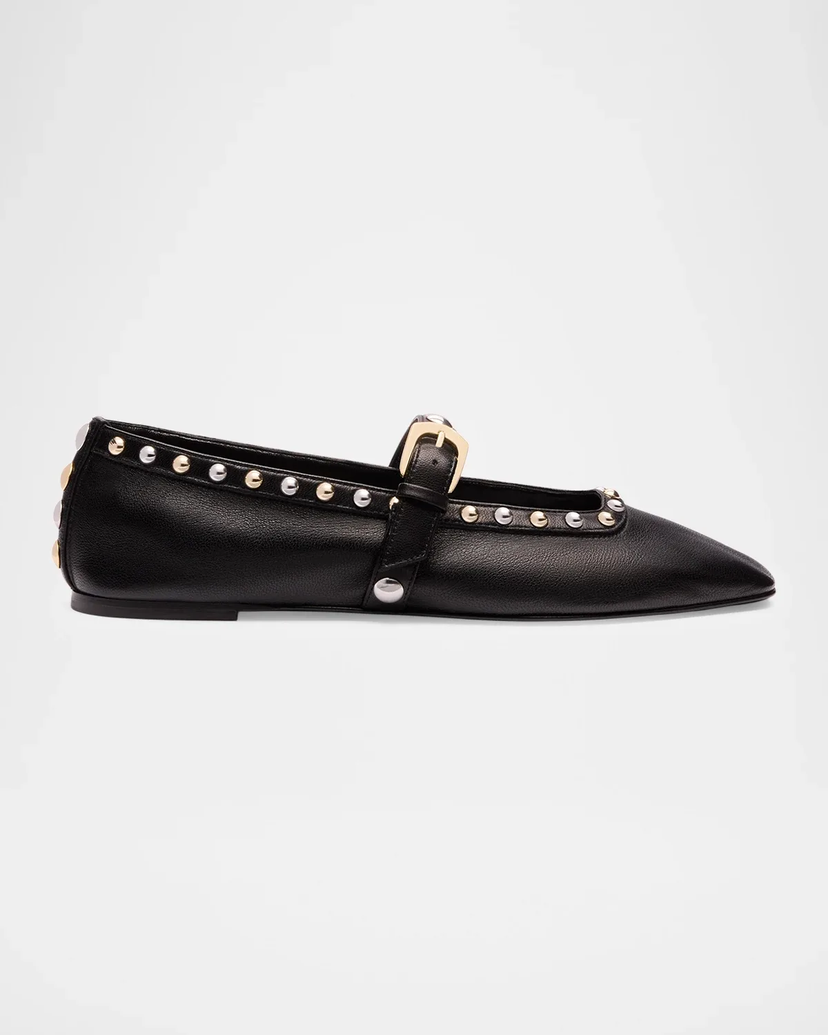 Perry Studded Leather Mary Jane Ballerina Flats
