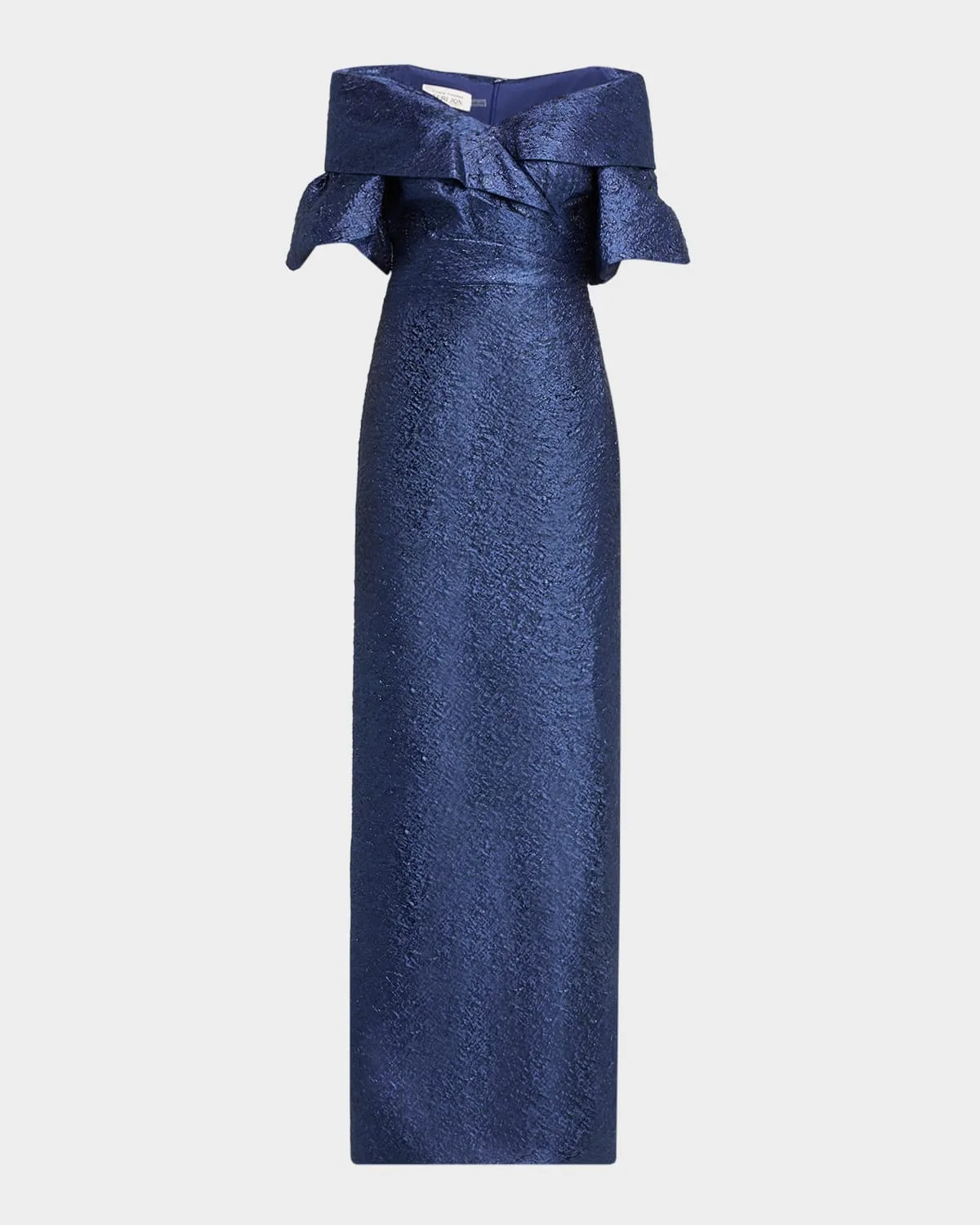 Off-Shoulder Jacquard Column Gown