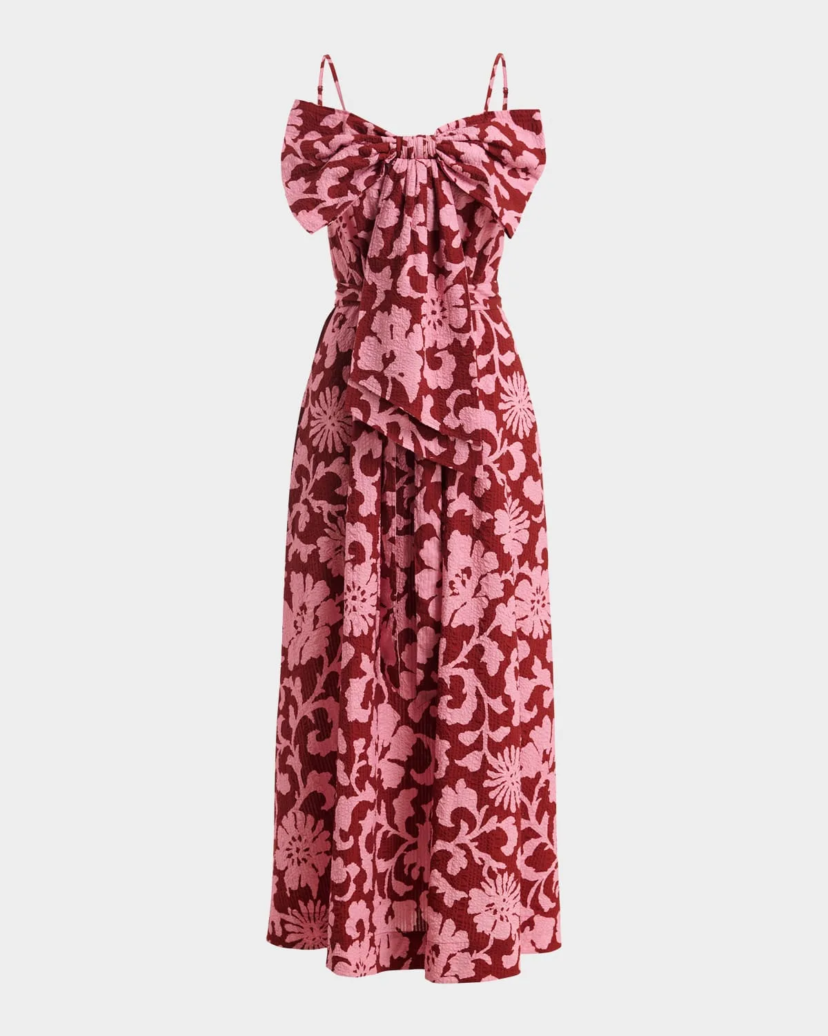 Floral Cotton Bow Maxi Dress