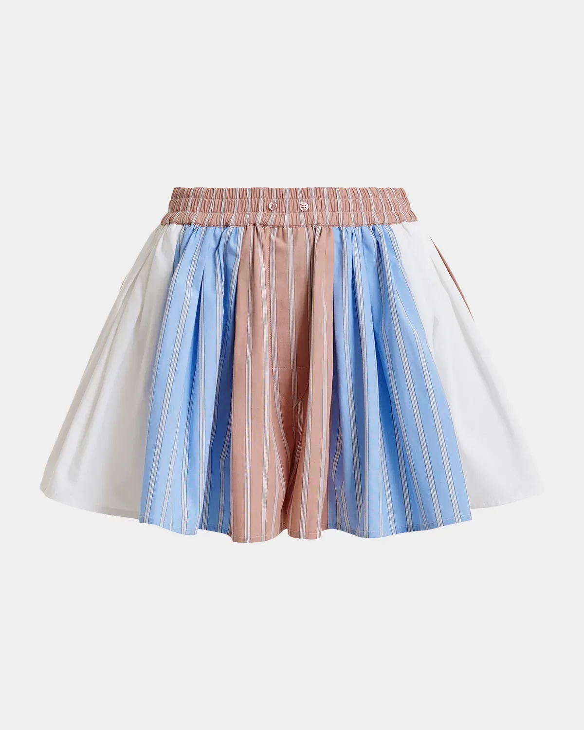 A-Line Patchwork Cotton Shorts