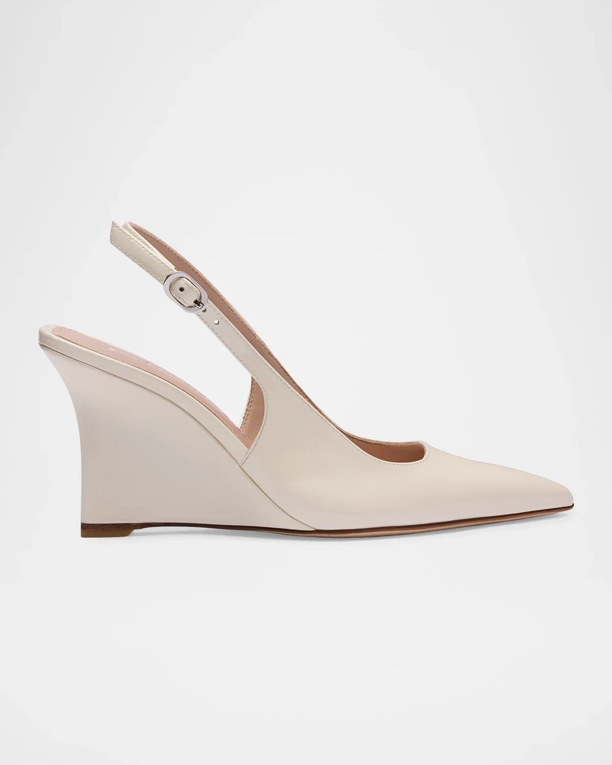 85mm Vinnie Patent Leather Slingback Wedge Pumps