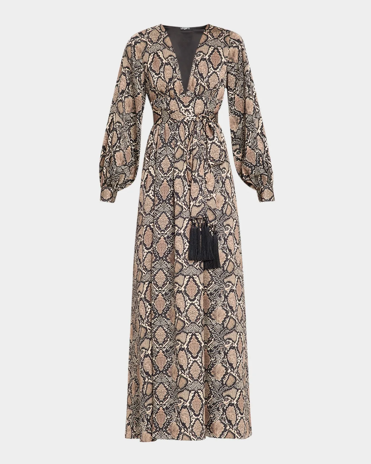Ava Snakeskin-Print Maxi Dress