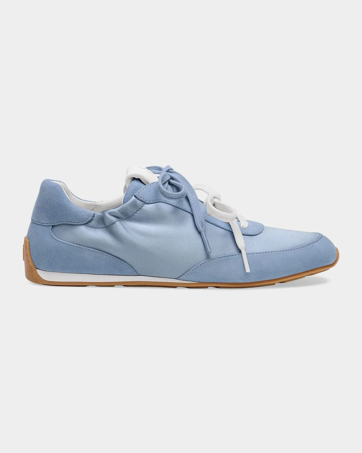 Bond Ruche Suede & Satin Sneakers