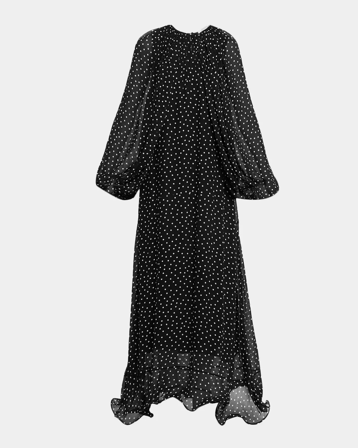 Dancing Dots Polka-Dot Flounce Maxi Dress