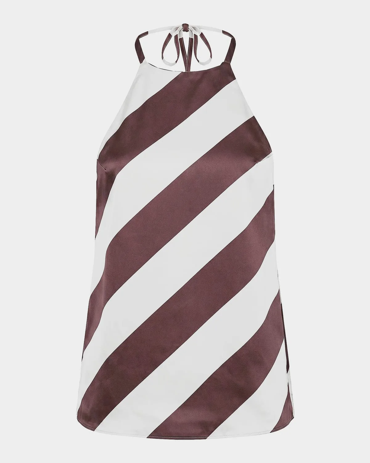 Tilly Striped Satin Halterneck Top