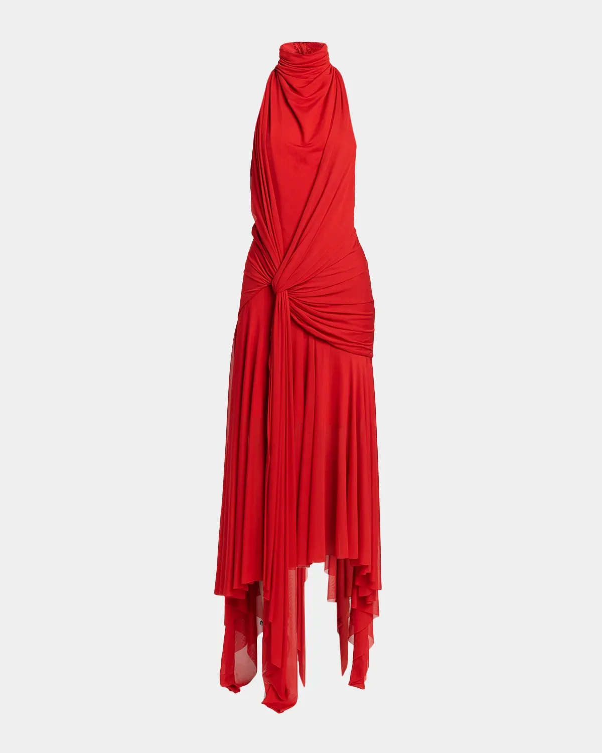 Knotted Jersey Draped Maxi Dress