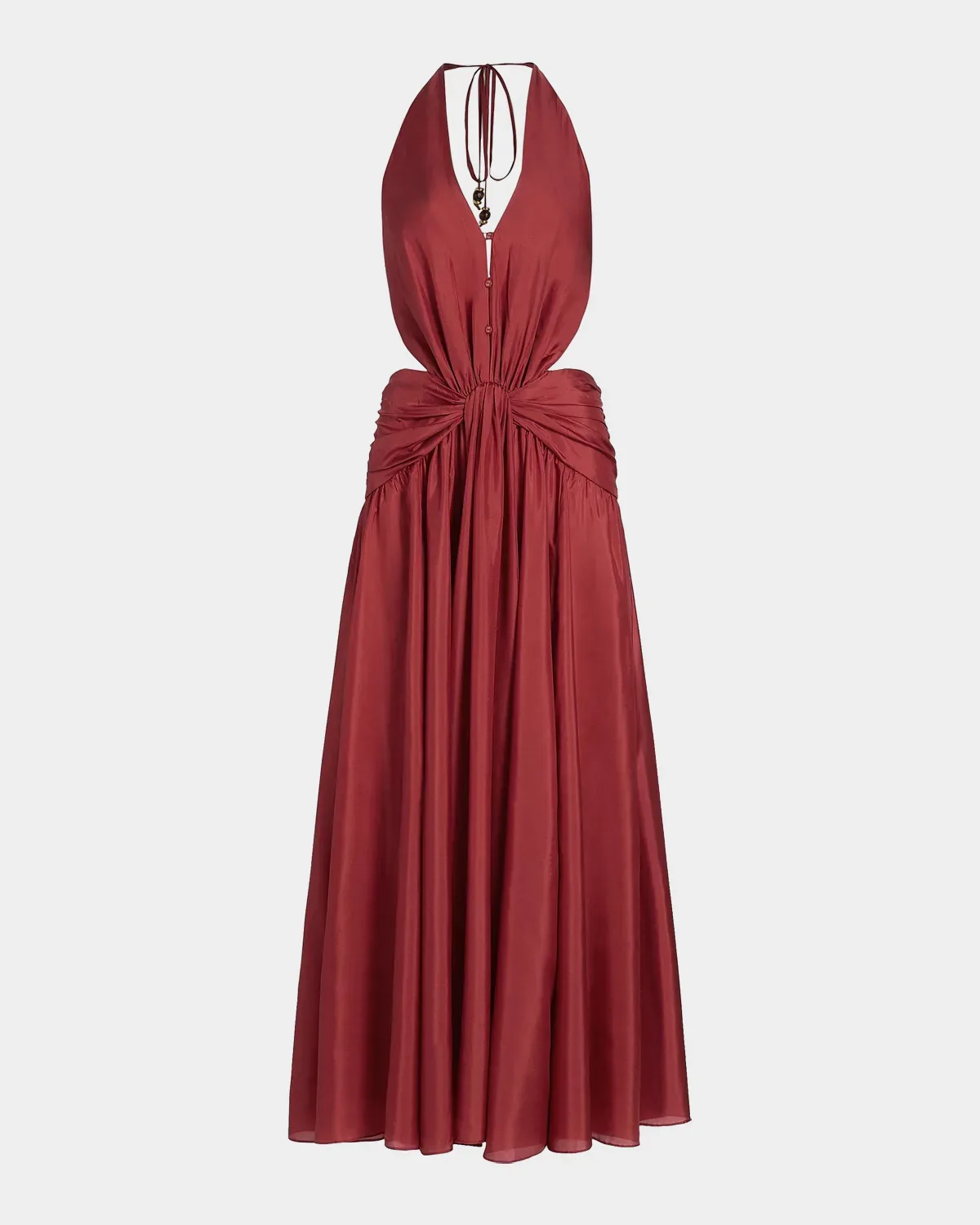 Indra Plunge Halter Maxi Dress