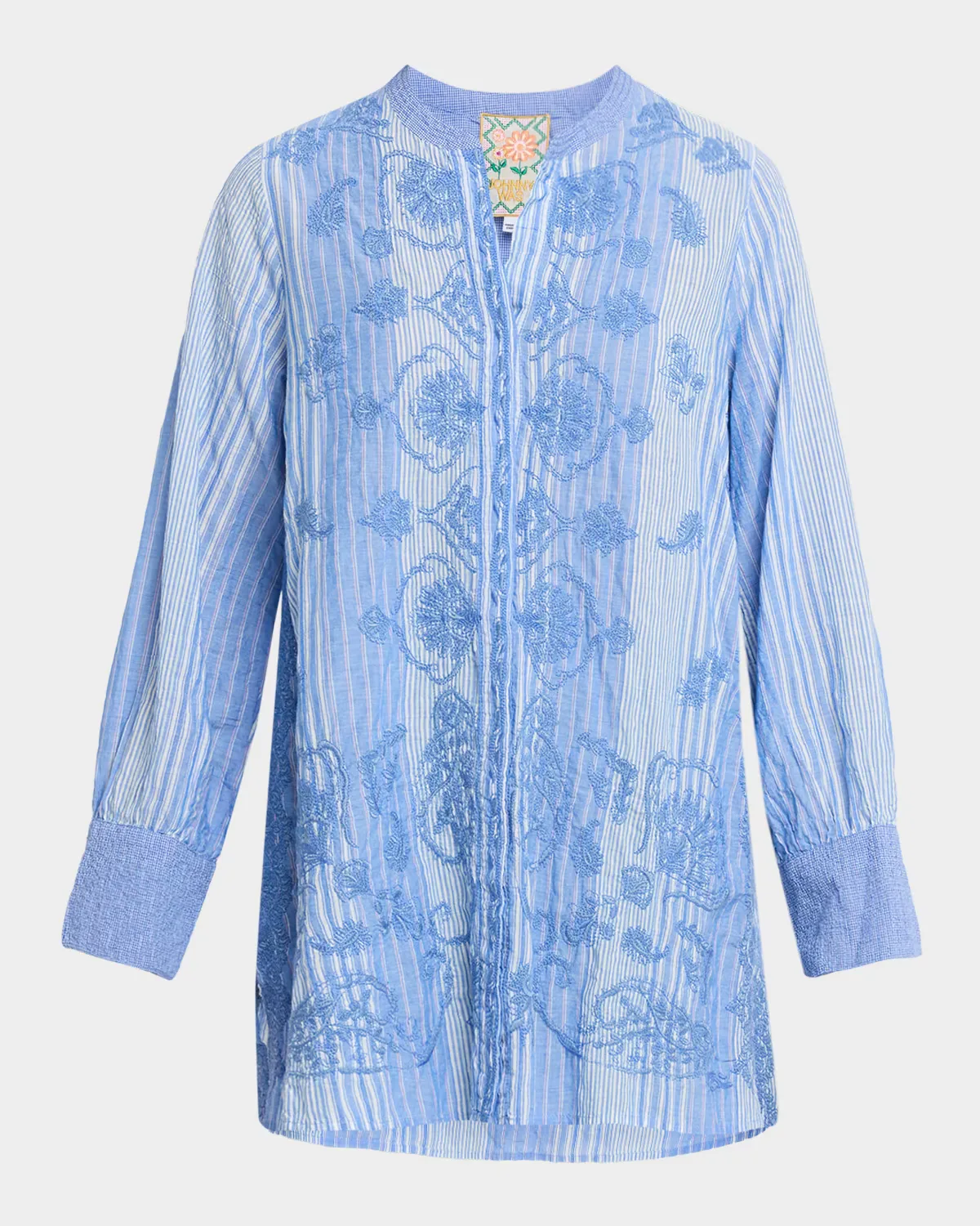 Voyager Embroidered Striped Cotton Tunic